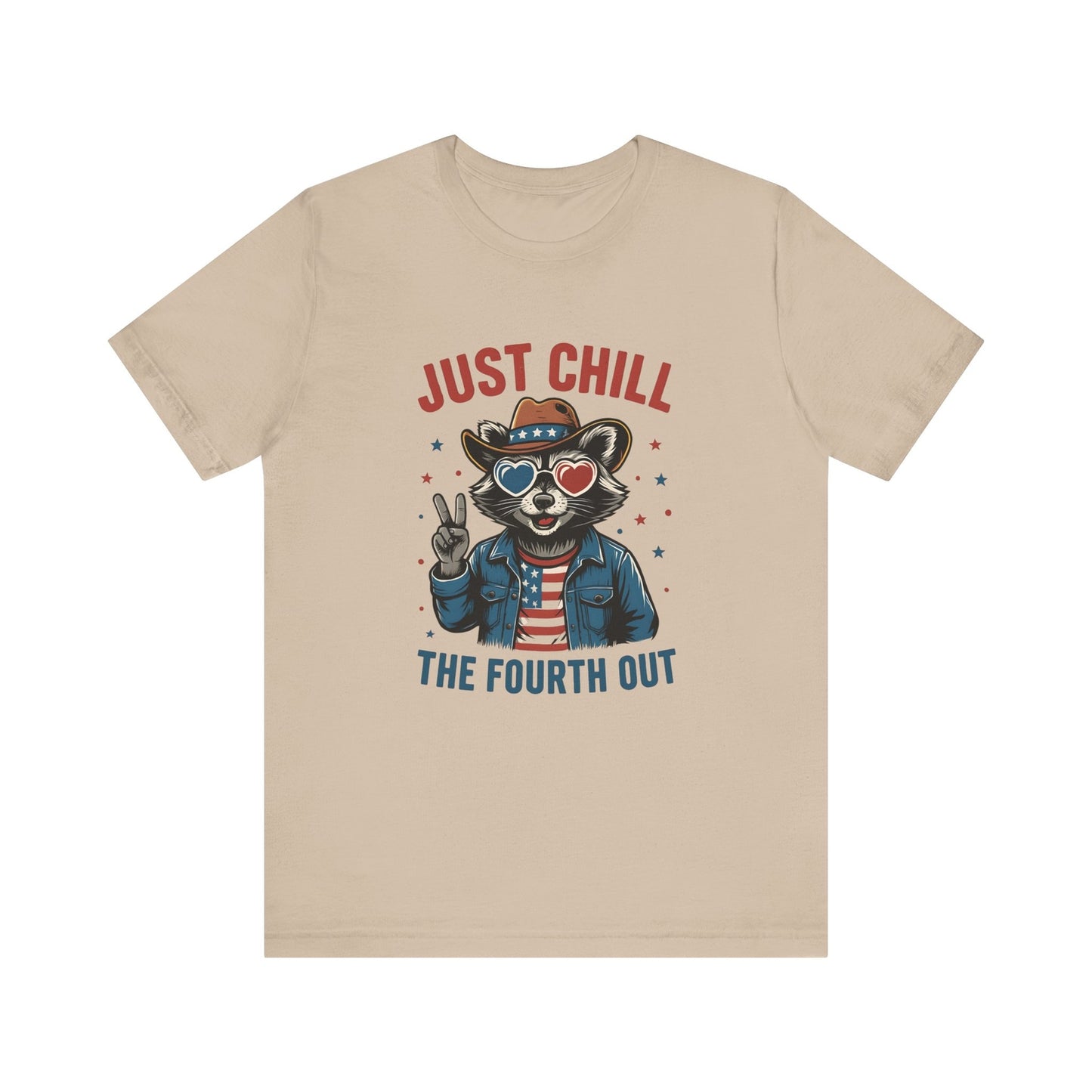 Womans Shirt Just Chill The Fourth Out Funny 4th of July Raccoon Top 4th of July