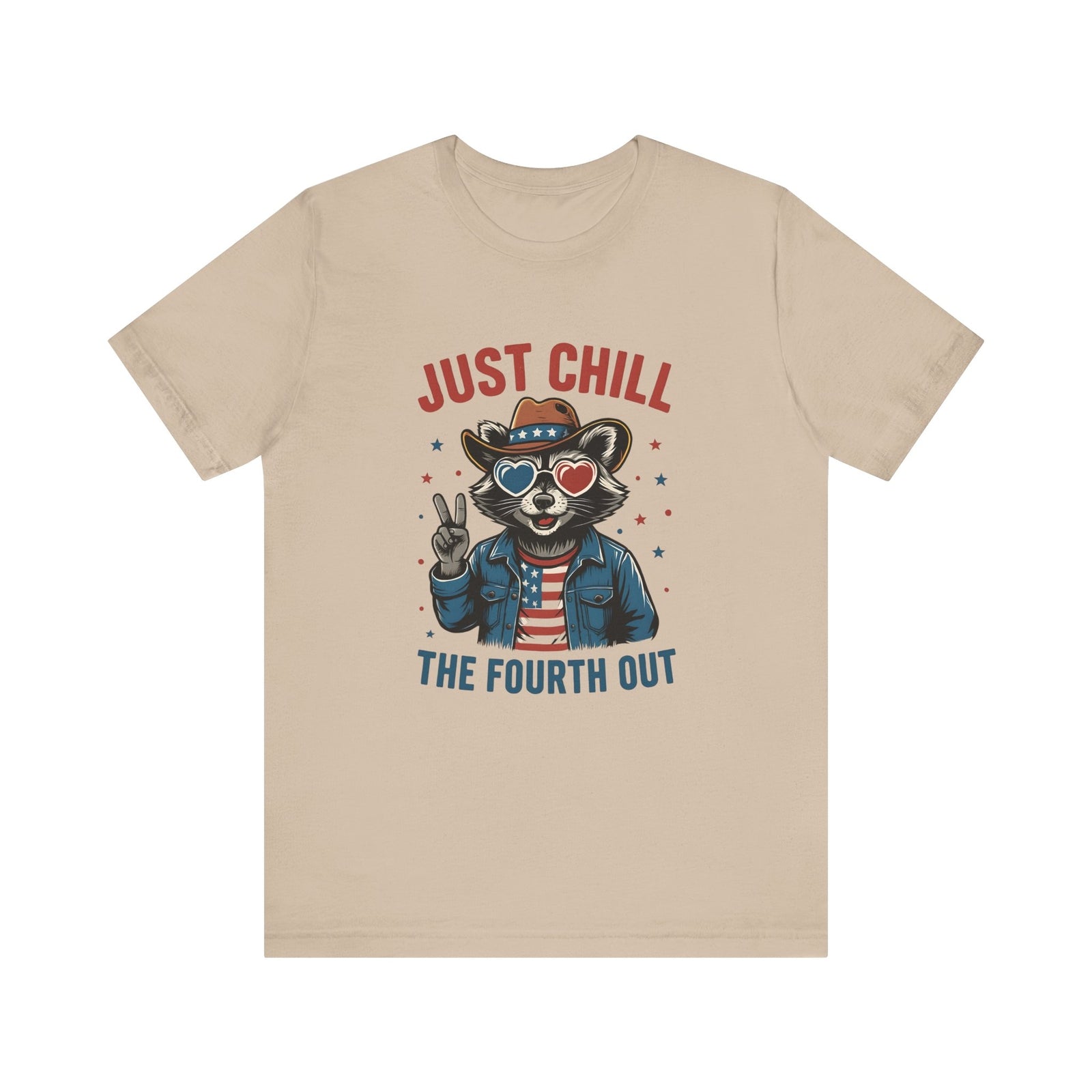 Womans Shirt Just Chill The Fourth Out Funny 4th of July Raccoon Top 4th of July