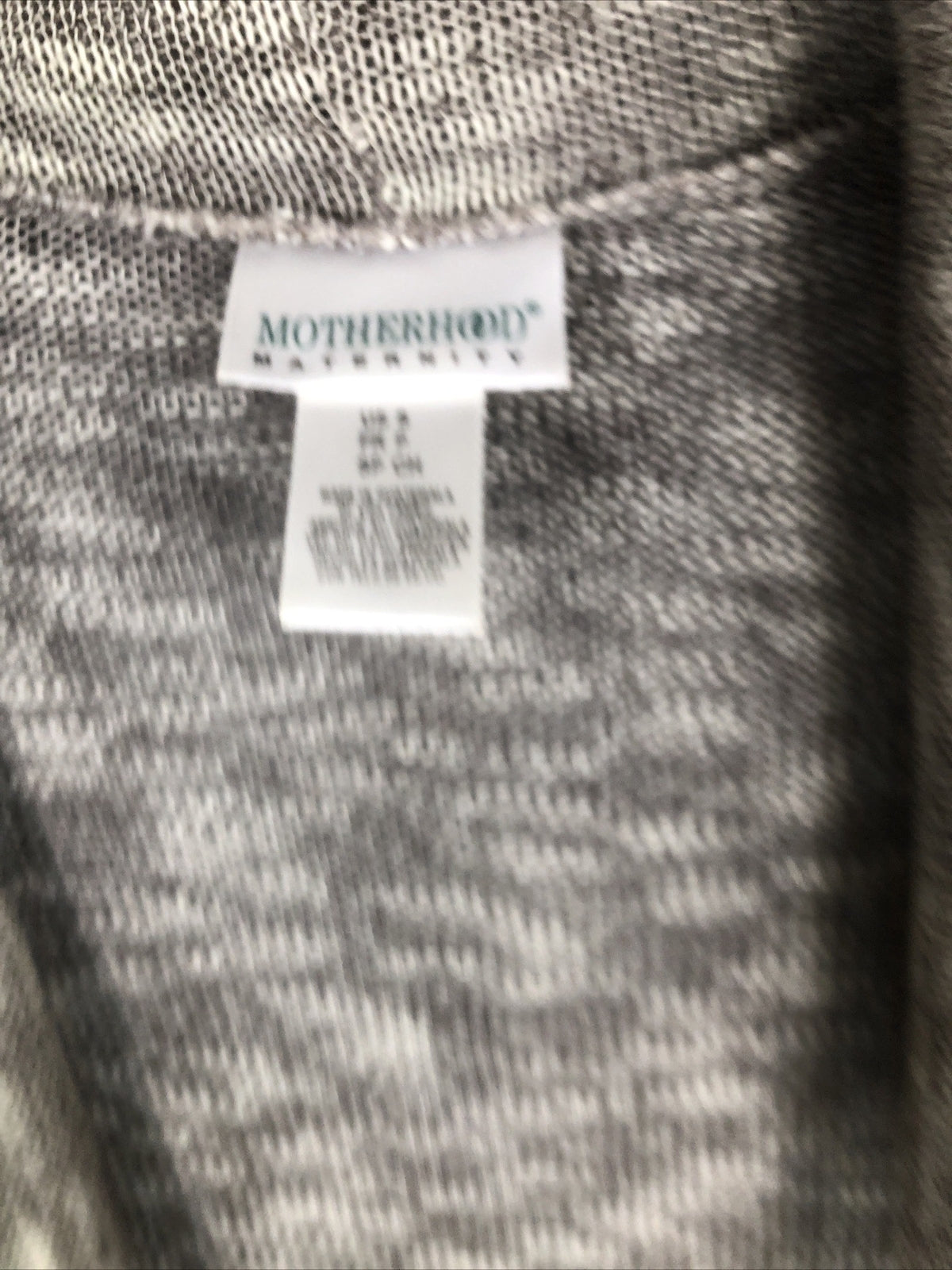 Motherhood Woman's Maternity Gray Open Front Knit Cardigan Sweater With Pockets