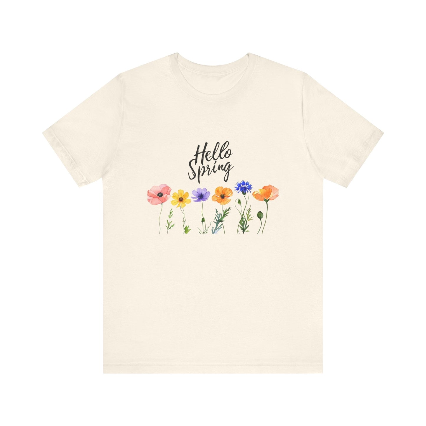Womans T Shirt Hello Spring Shirt Floral Tee Summer T Shirt Garden Lover Top