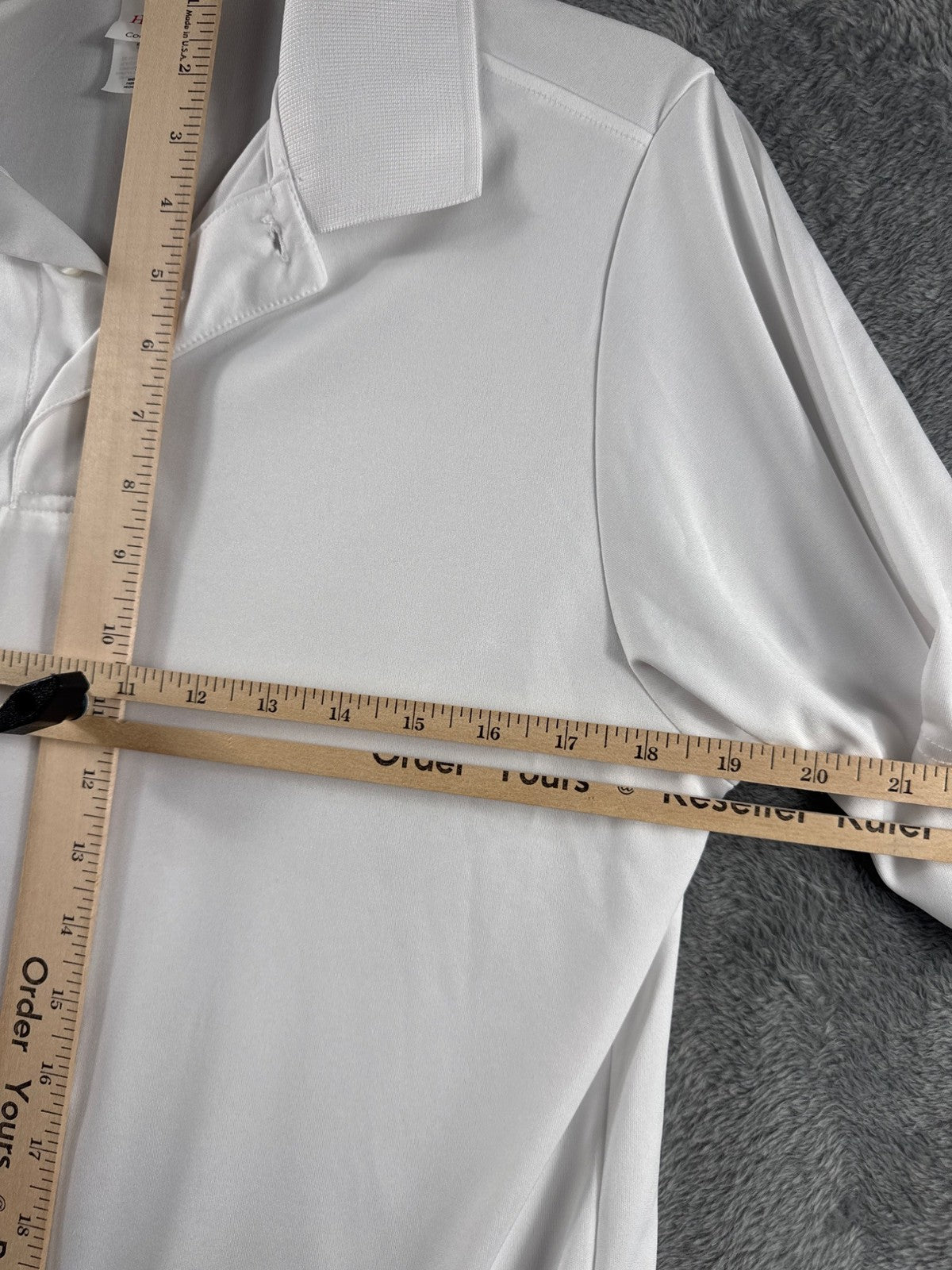 Mens White Polo Shirt Short Sleeve Moisture-Wicking Performance Shirt Size XL