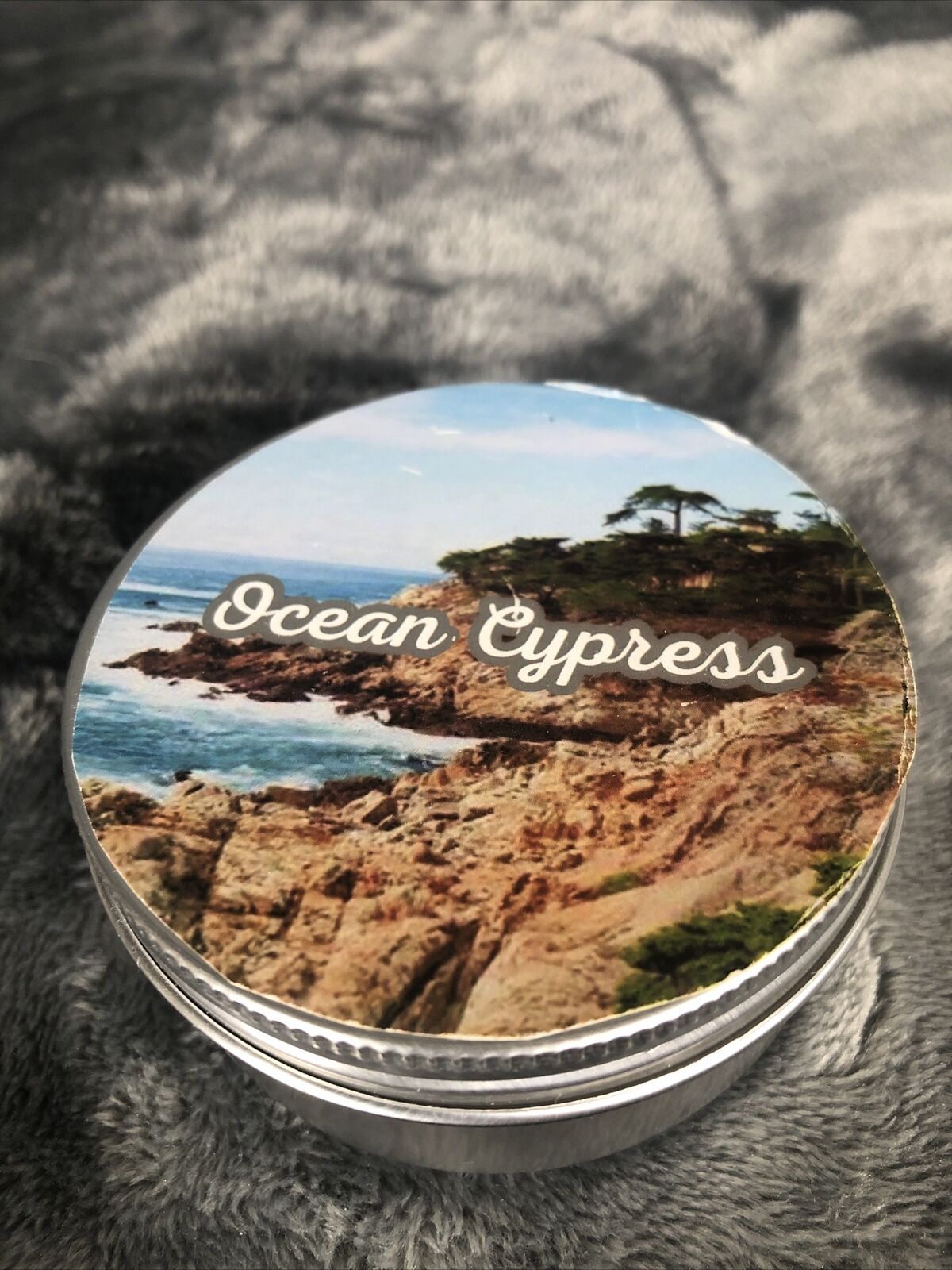Coconut Soy Candle Ocean Cypress Scent 4 Ounce Tin Hand Poured 