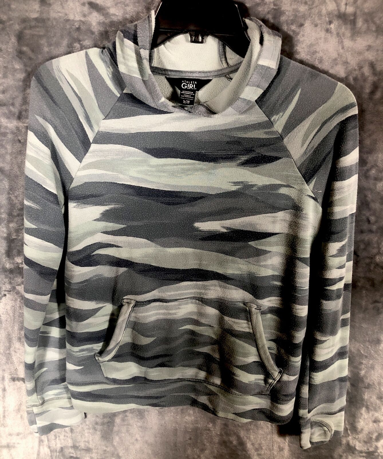 Athlete Girl Camo Hoodie Size 12 Large Shirt