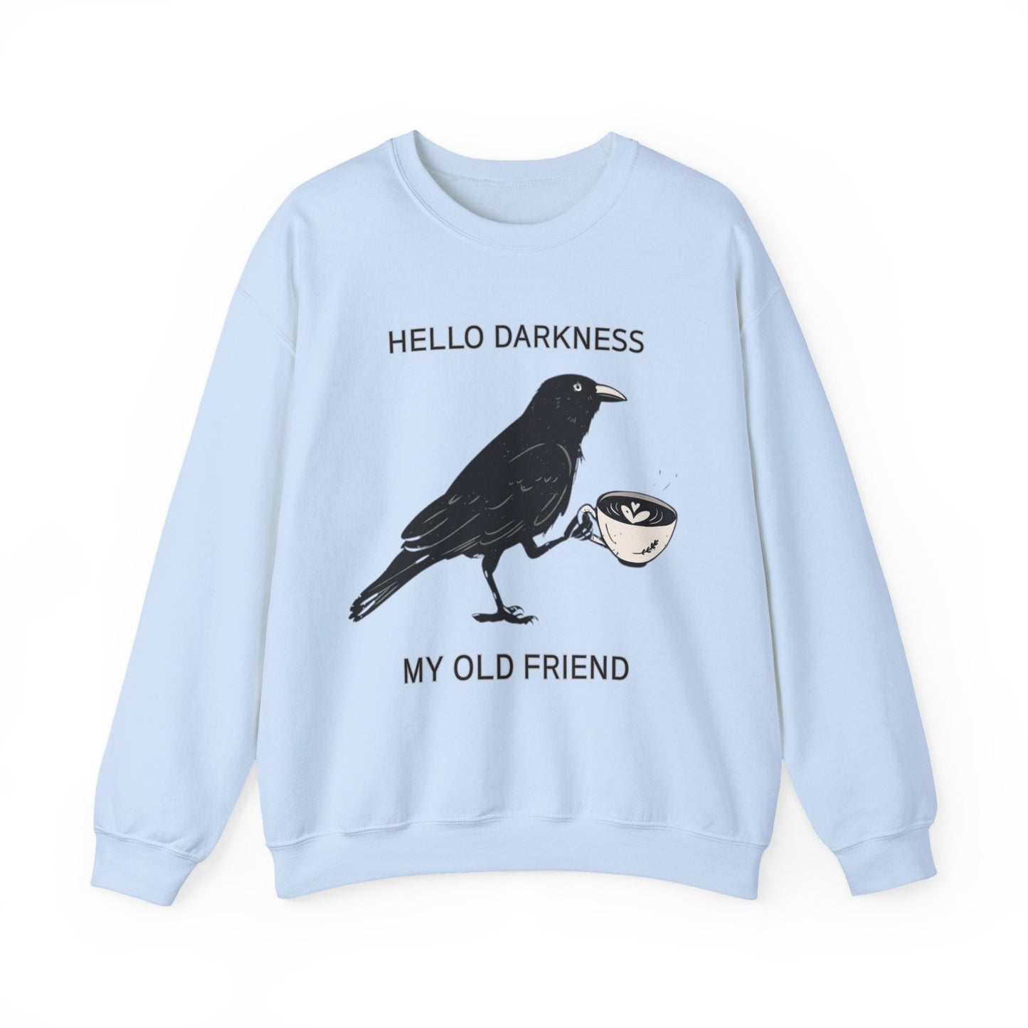 Womens Sweatshirt Halloween Raven Crow Coffee Lover Shirt Fall Tee Men's Gift