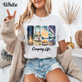 Womans Camping T Shirt RV Shirt Outdoorsy Gift Campfire Forest Hiking Nature Top