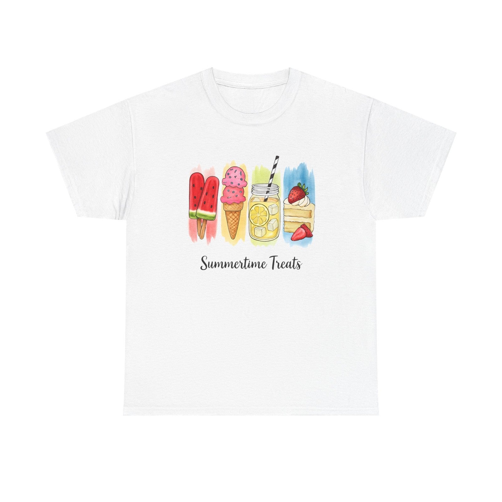 Womens Summertime Treats T Shirt Cute Summer Ice Cream & Popsicle Shirt