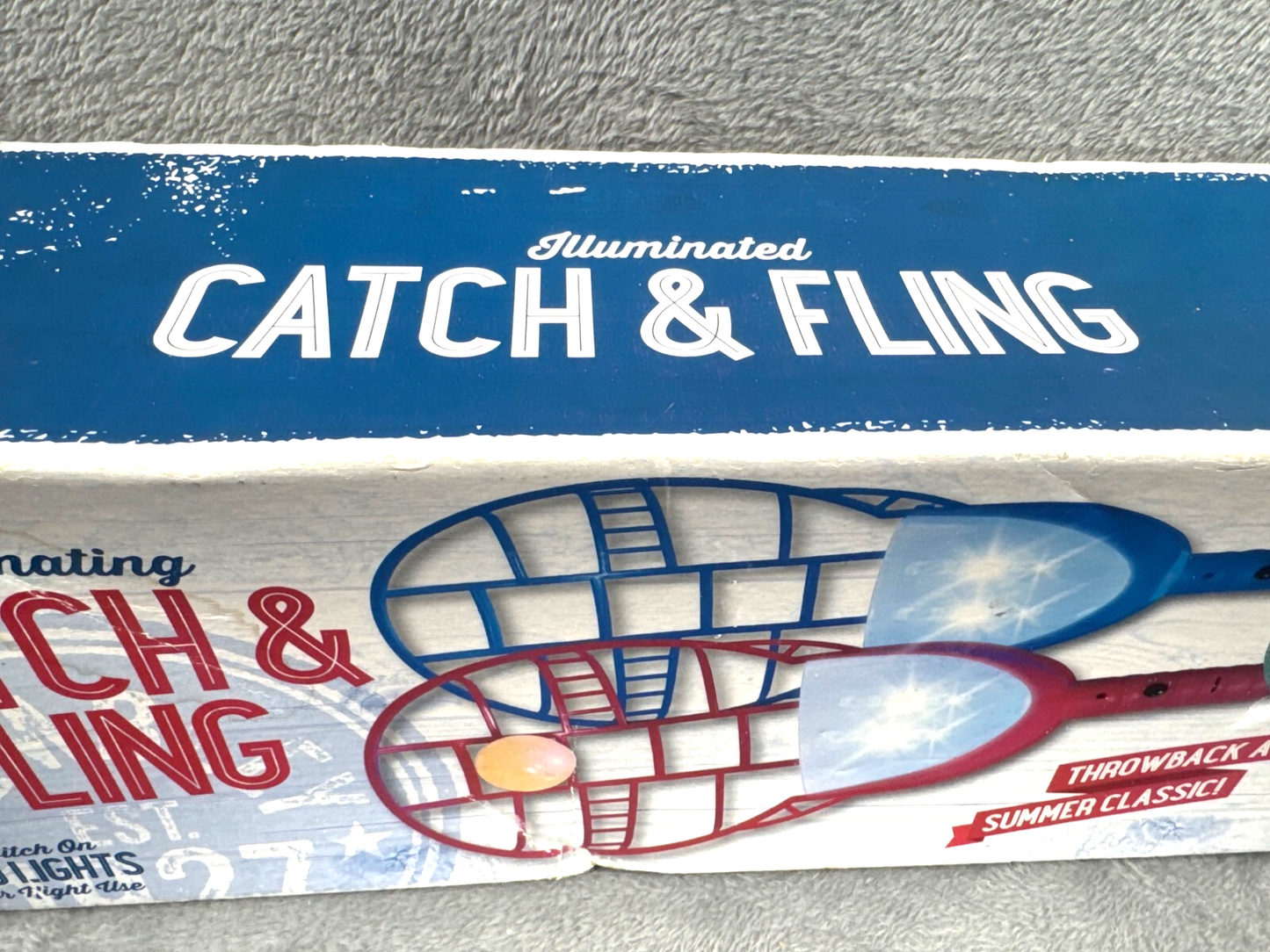 Catch & Fling Set Illuminated With Light-Up Scoops & 2" Plastic Ball For Outdoor