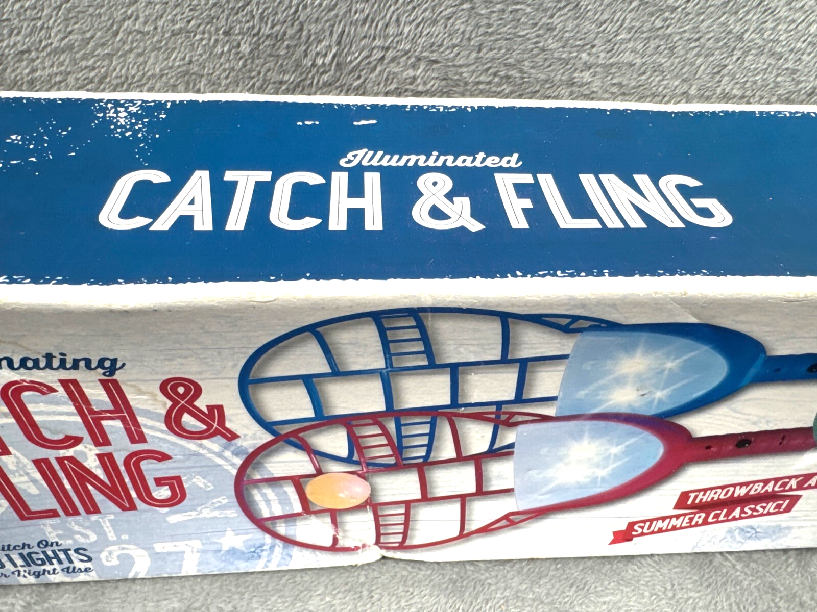Catch & Fling Set Illuminated With Light-Up Scoops & 2" Plastic Ball For Outdoor