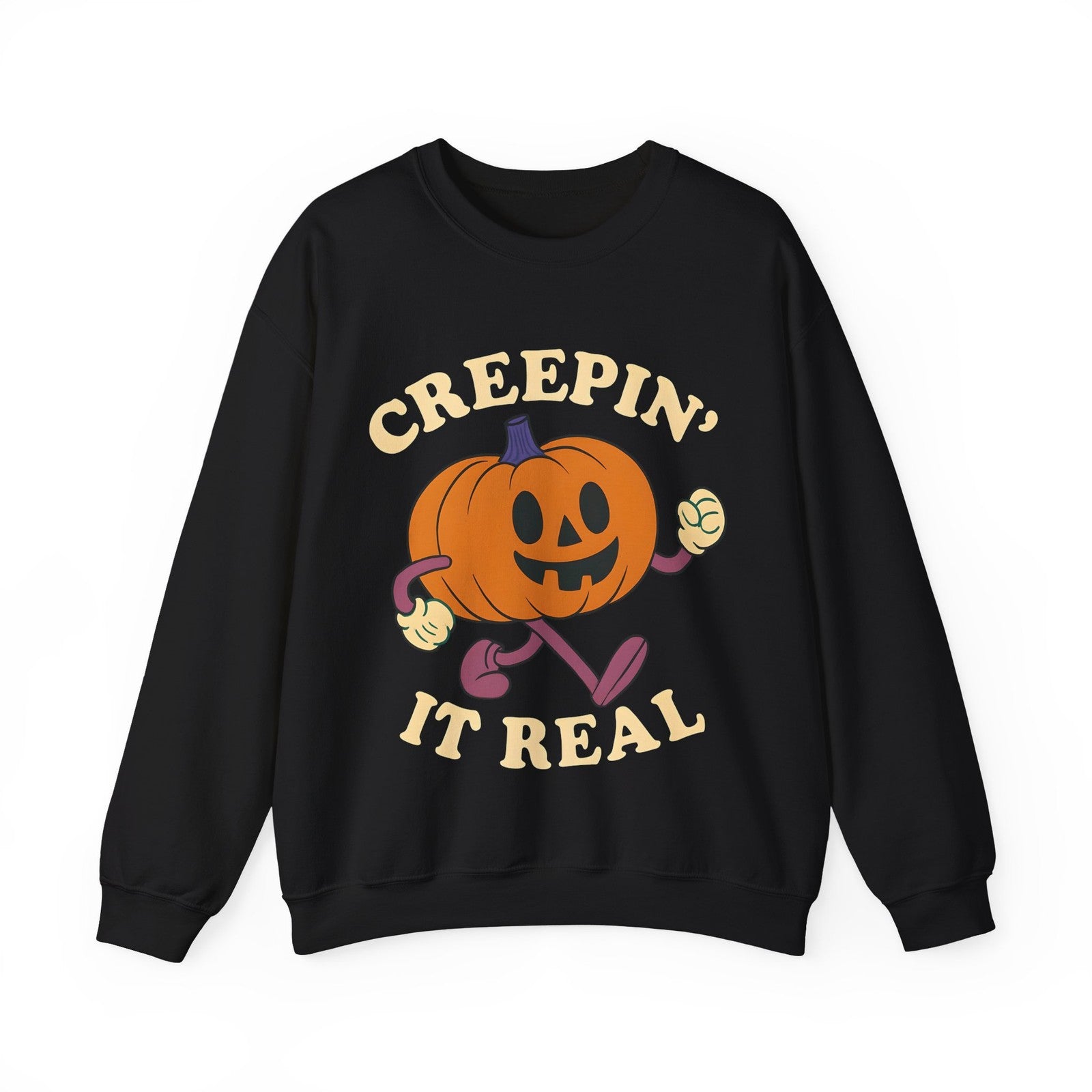 Womans Sweatshirt  Fun Creeping It Real Halloween Top Funny Ghost Pullover Shirt