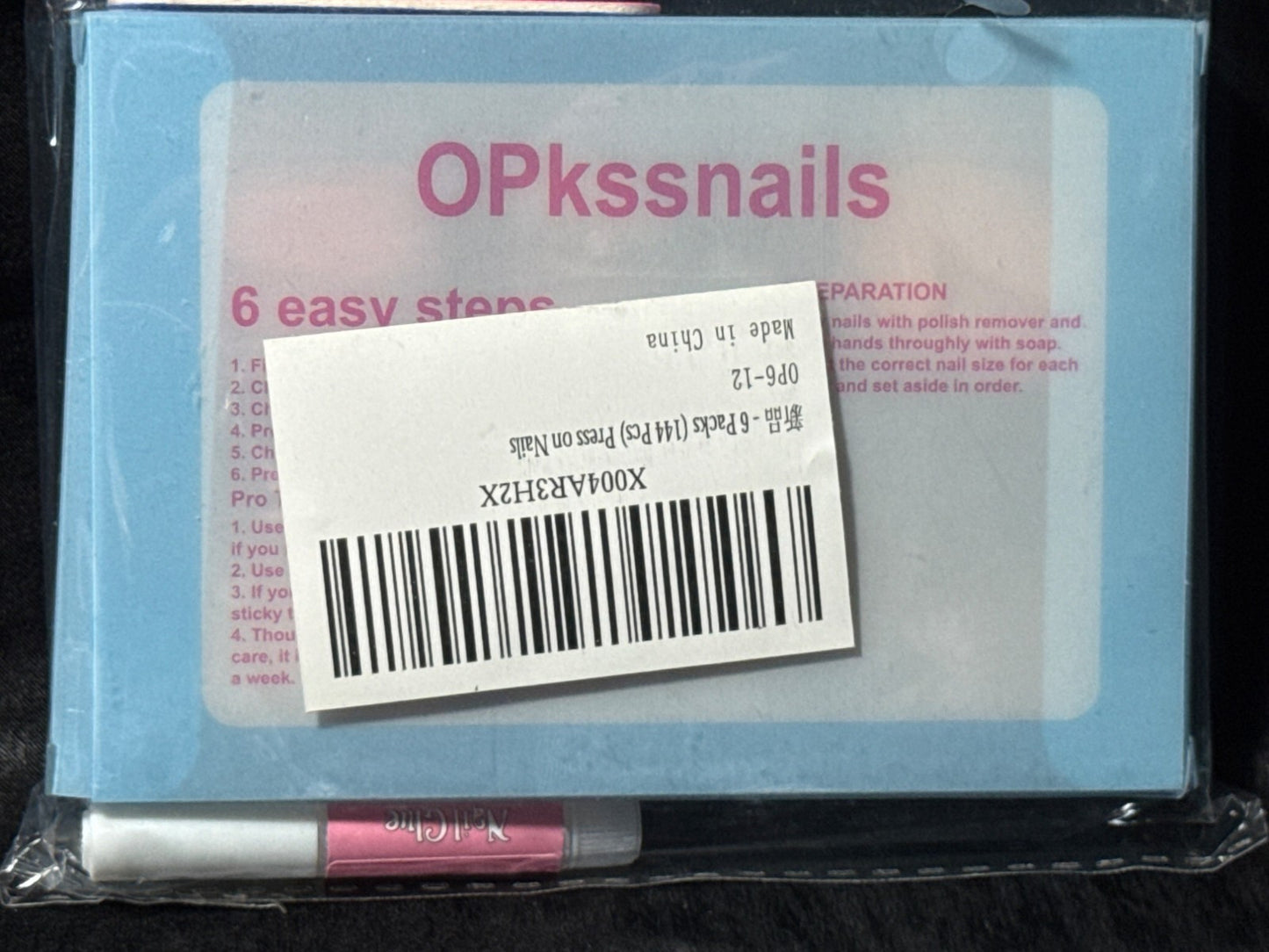 OPKssnails Press-On Nails Hailey Short Almond Set 144 Pcs Includes Glue