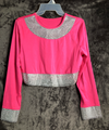 Womans 2 Peace Set Hot Pink Sliver Sparkle Size XL Spandex Club Dance Nitelife