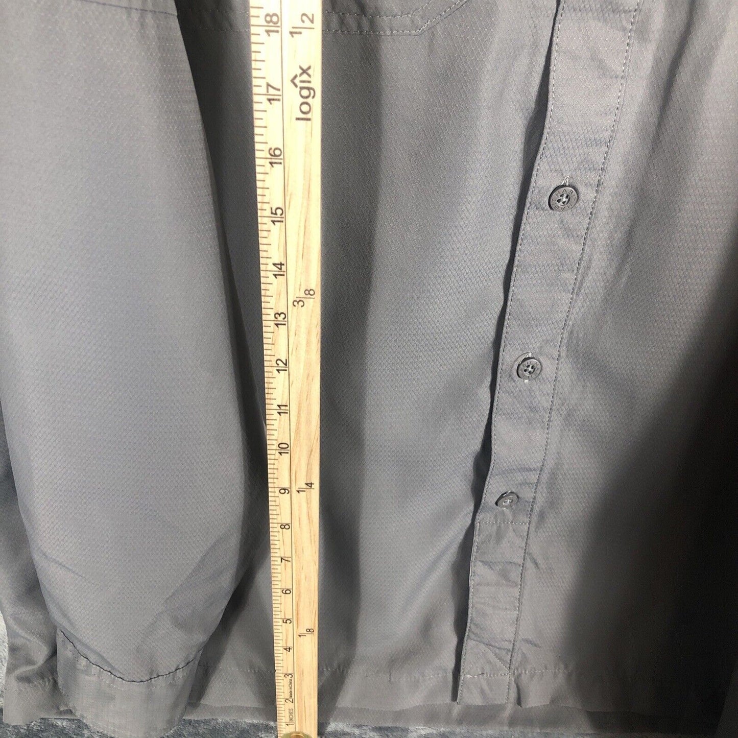 Habit Shirt Mens Extra Large Gray Long Sleeve Vented Fishing Outdoor