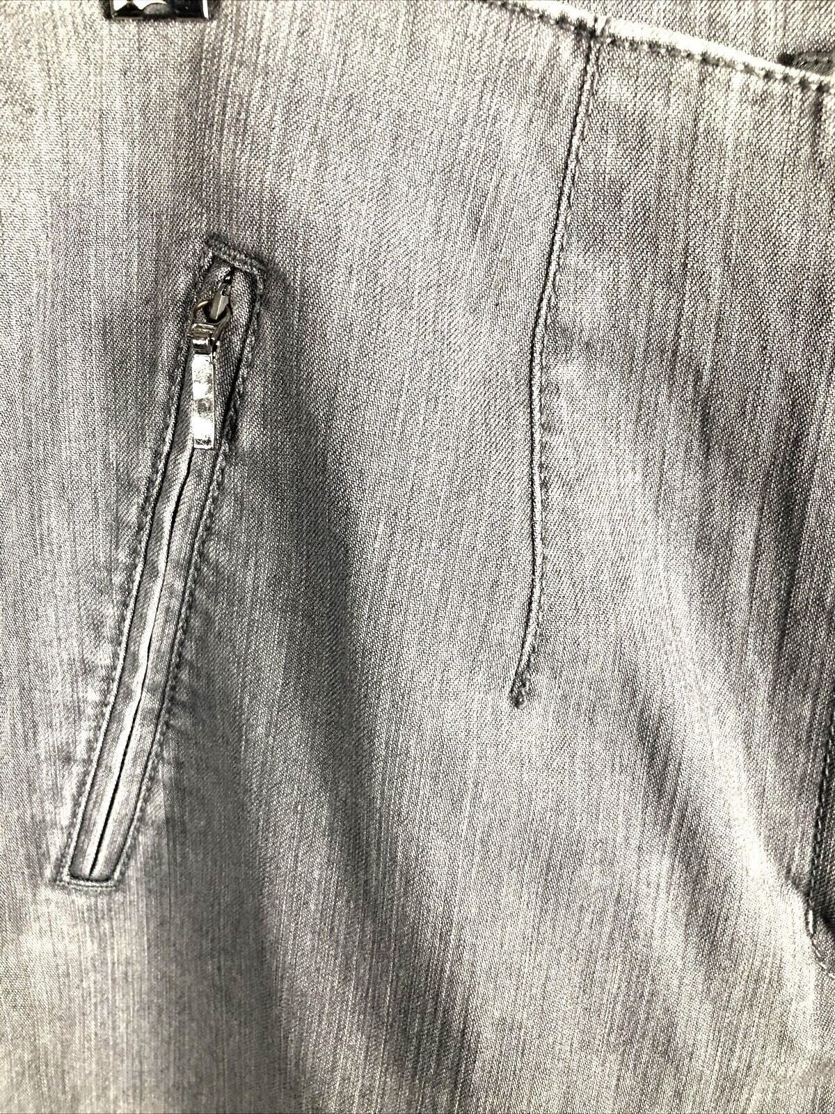 Jacky Vanilia Becky Woman's Gray Denim Trouser Pants Size 14 With Zip