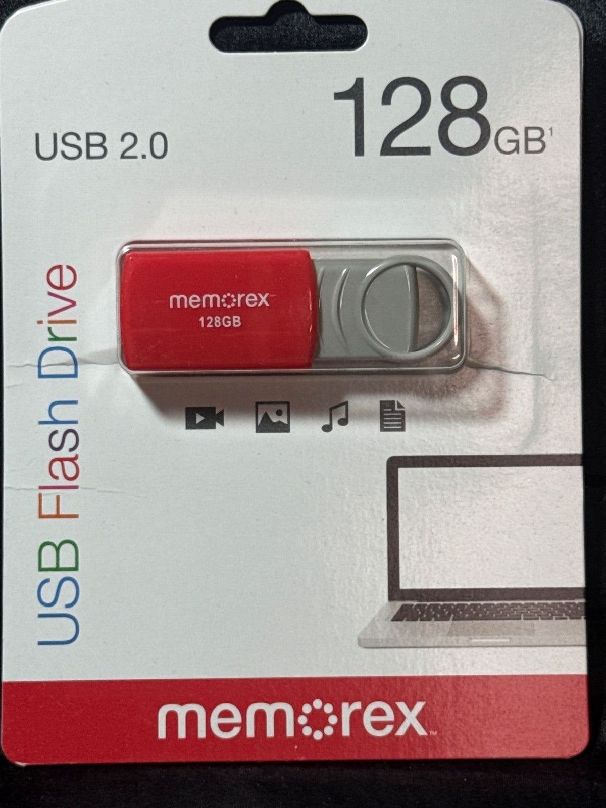 Memorex 128GB USB 2.0 Flash Drive With Swivel Cap Design