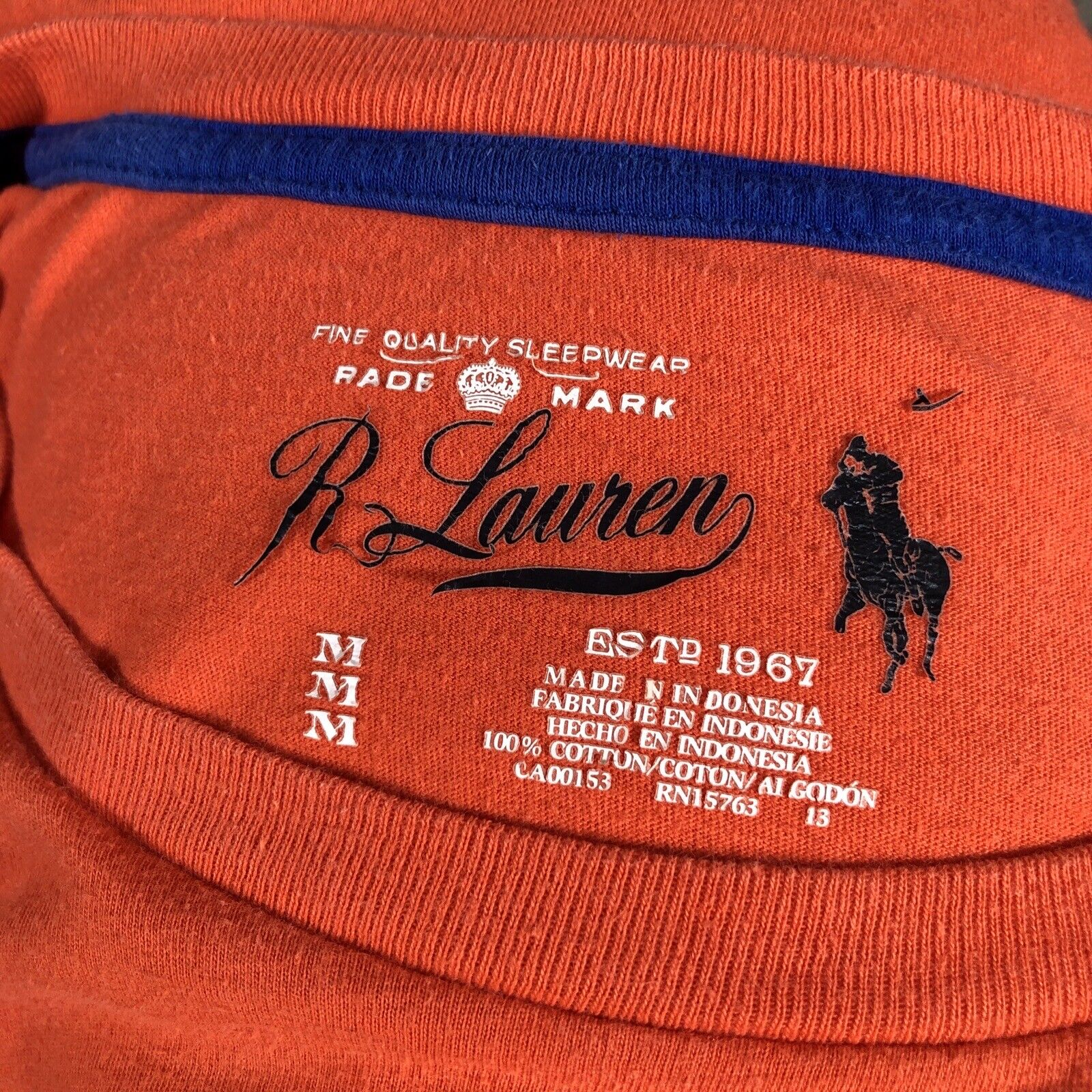 Polo Ralph Lauren Men's T-Shirt Size Medium Orange Short Sleeve Crew Neck Tee