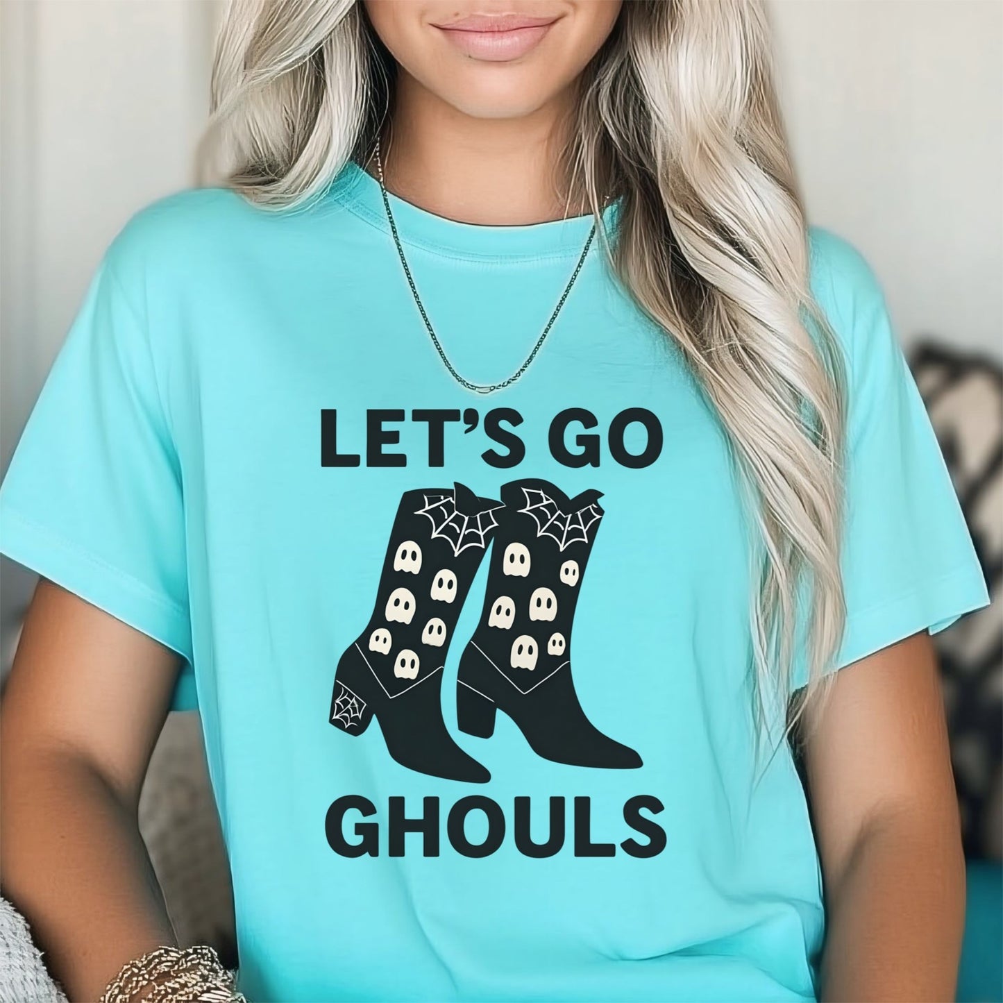 Comfort Colors Womens T Shirt Lets Go Ghouls Shirt Spooky Tee Halloween Top