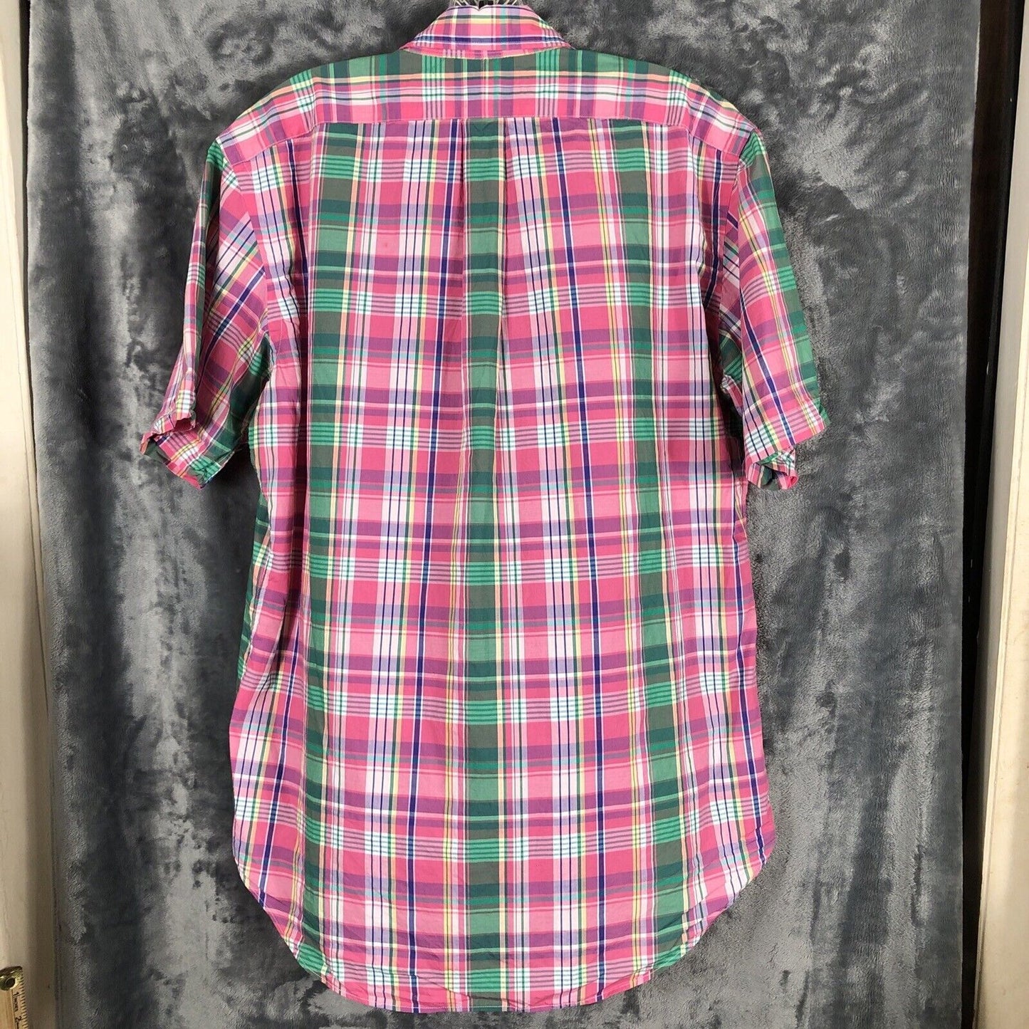 Ralph Lauren Mens M Classic fit Button Down Plaid Pinks Green