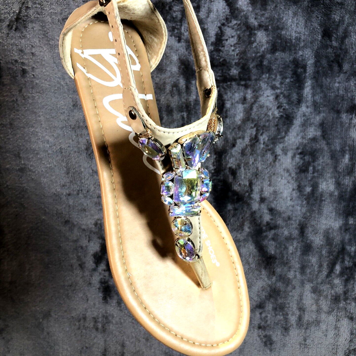 Sandals Woman's Krystal Blue Suede Shoes Women’s  Size 9