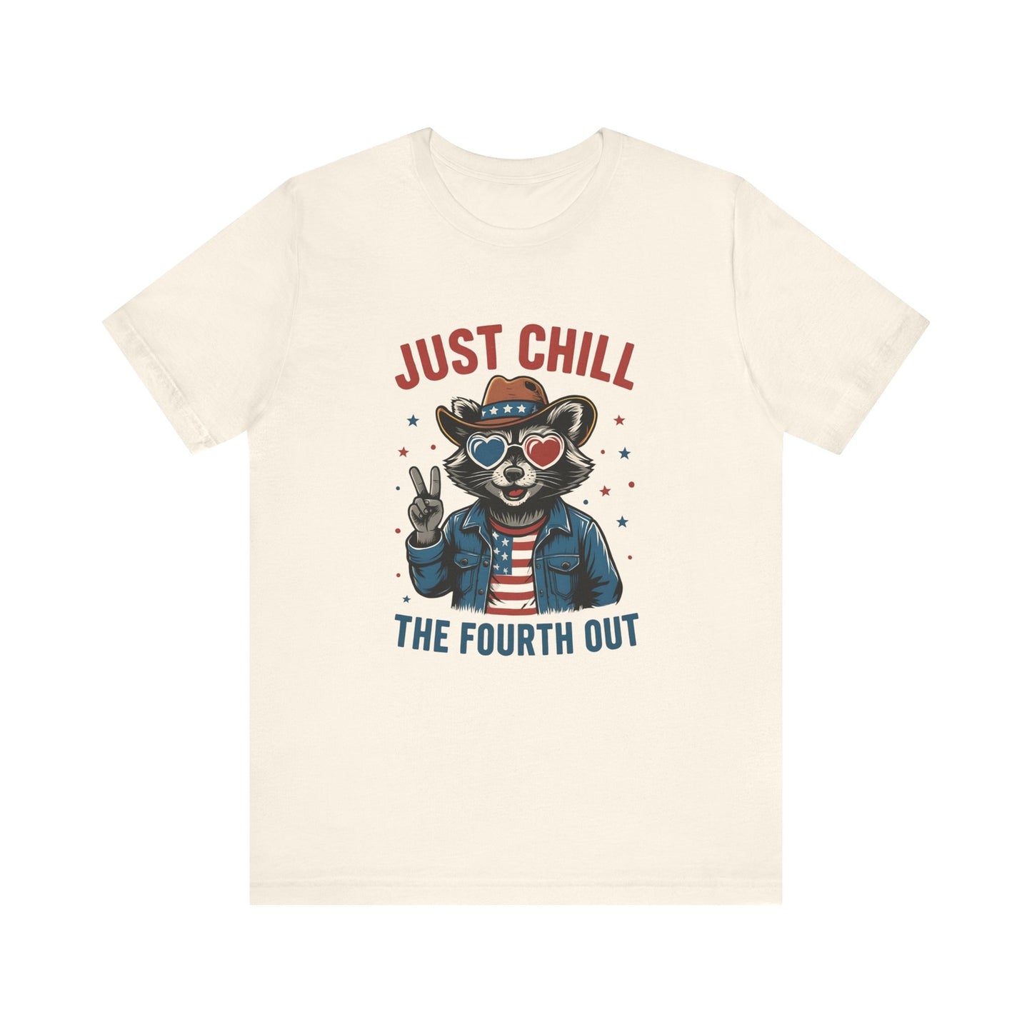 Womans Shirt Just Chill The Fourth Out Funny 4th of July Raccoon Top 4th of July
