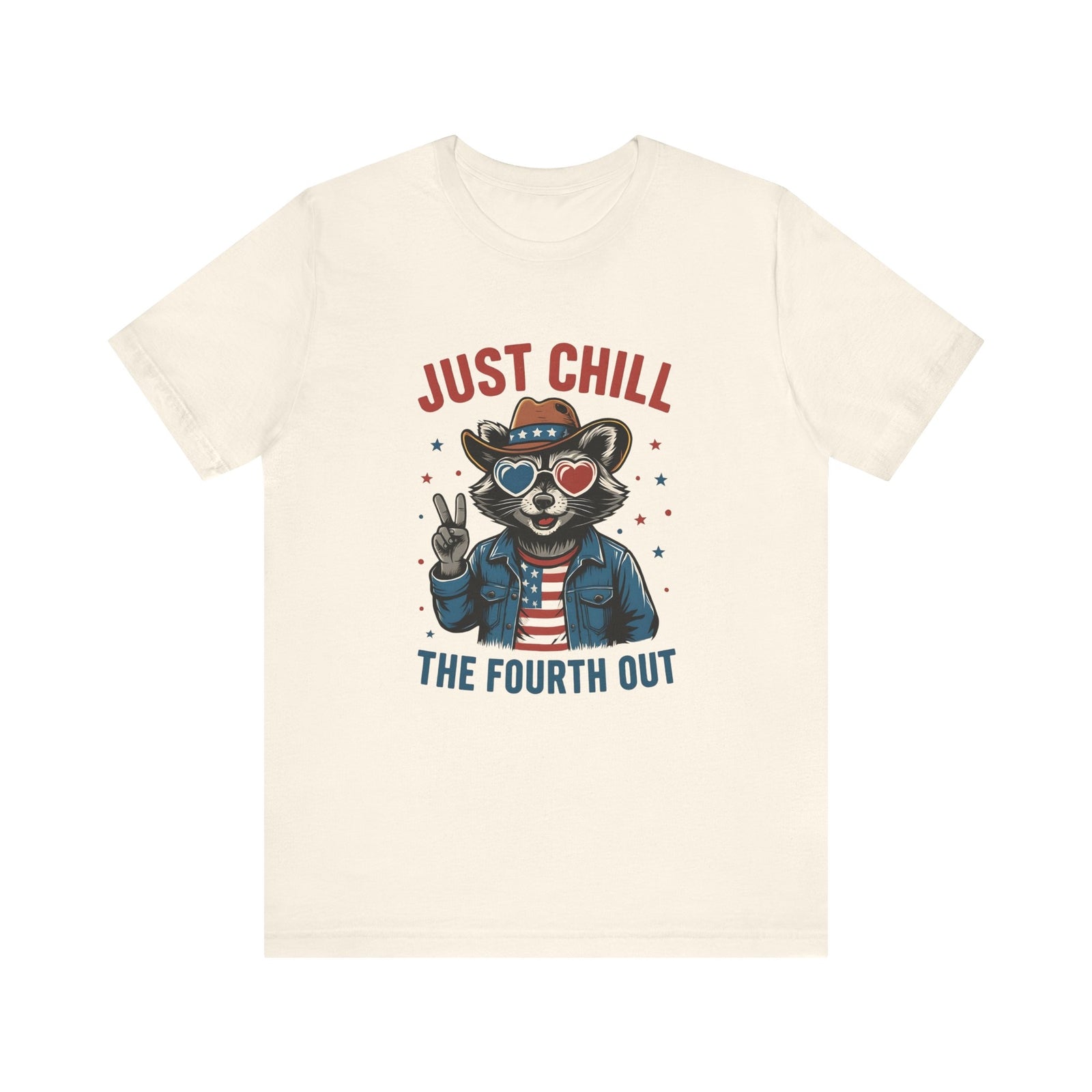 Womans Shirt Just Chill The Fourth Out Funny 4th of July Raccoon Top 4th of July