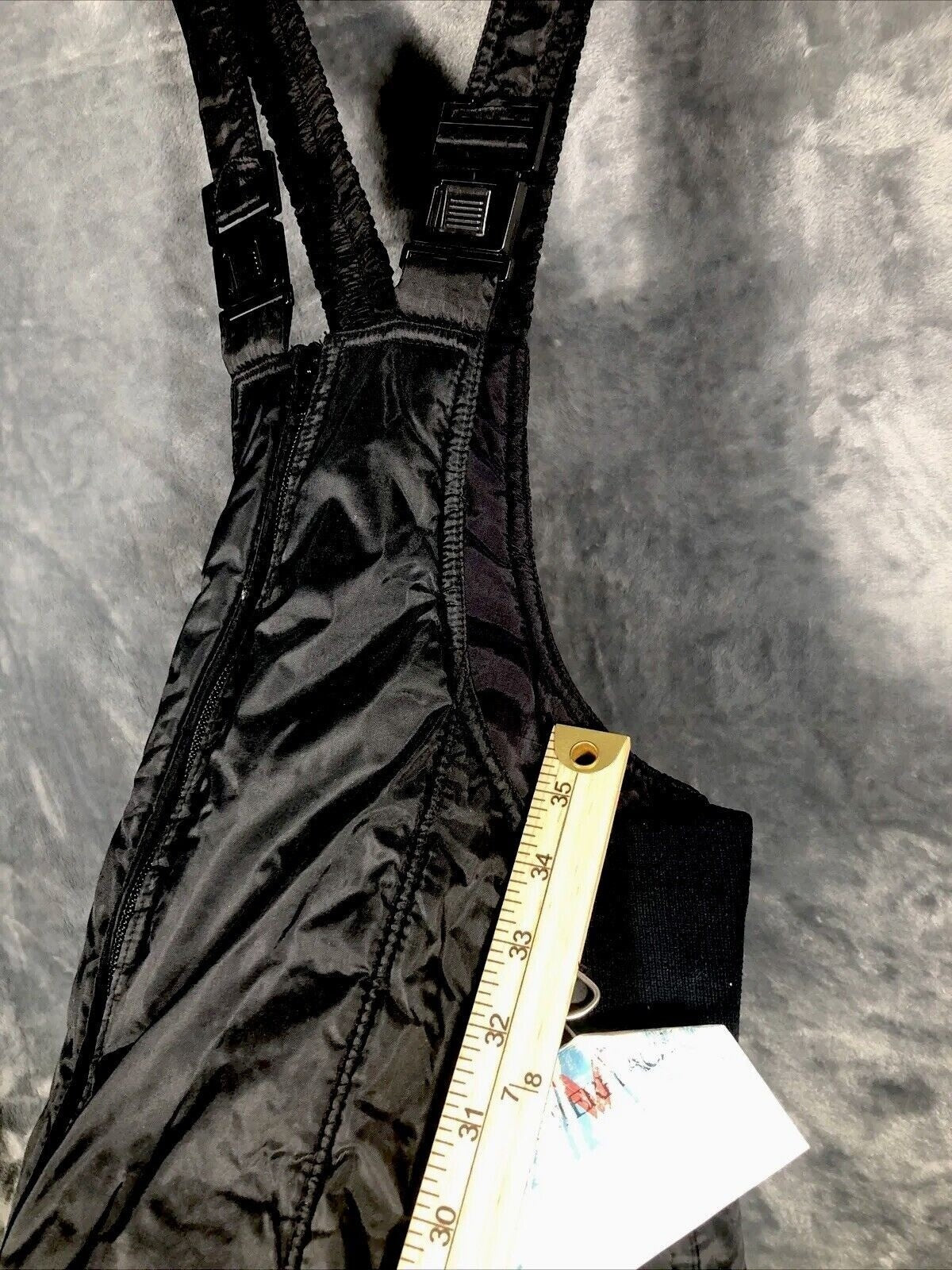 Swiss Alps Snow Bib Overalls Black Nylon & Polyester Size 12  Adjustable