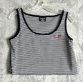 Polo Jeans Co. Woman's Ralph Lauren Black & White Striped Tank Top L 100% Cotton