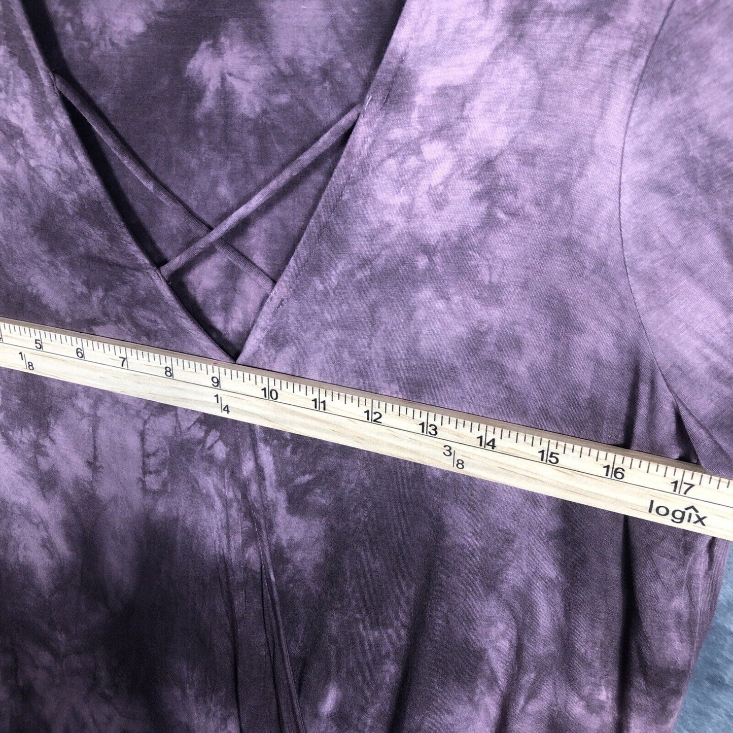 American Eagle V Neck Flare Sleeve Tie Dye Top Long Sleeve Womens Purple Medium