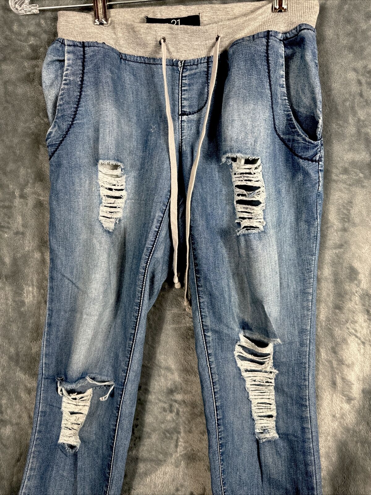 Rue 21 Pants Girls Small Distressed Soft Blue Joggers