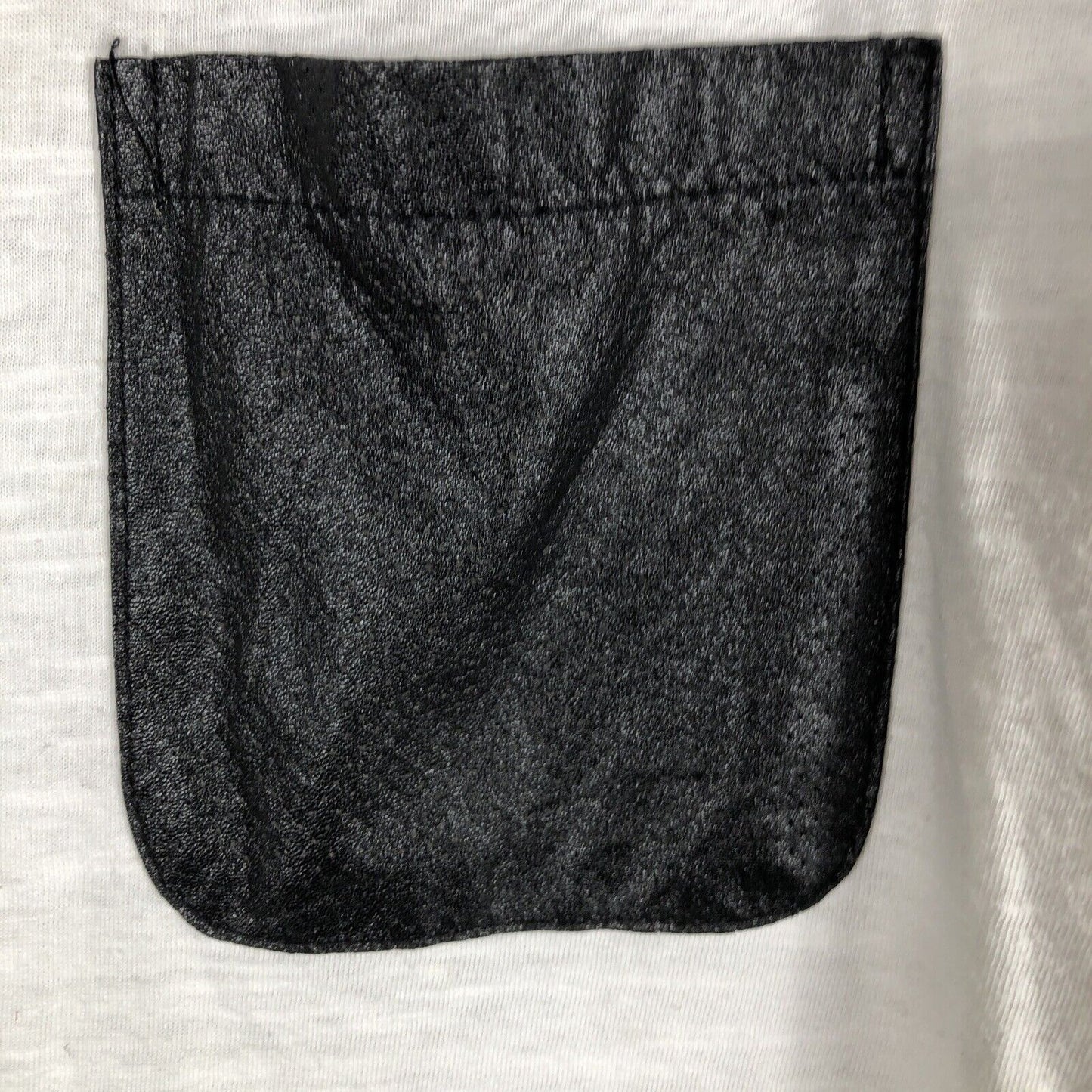 White & Black Men's Mesh Sleeve T-Shirt With Pocket