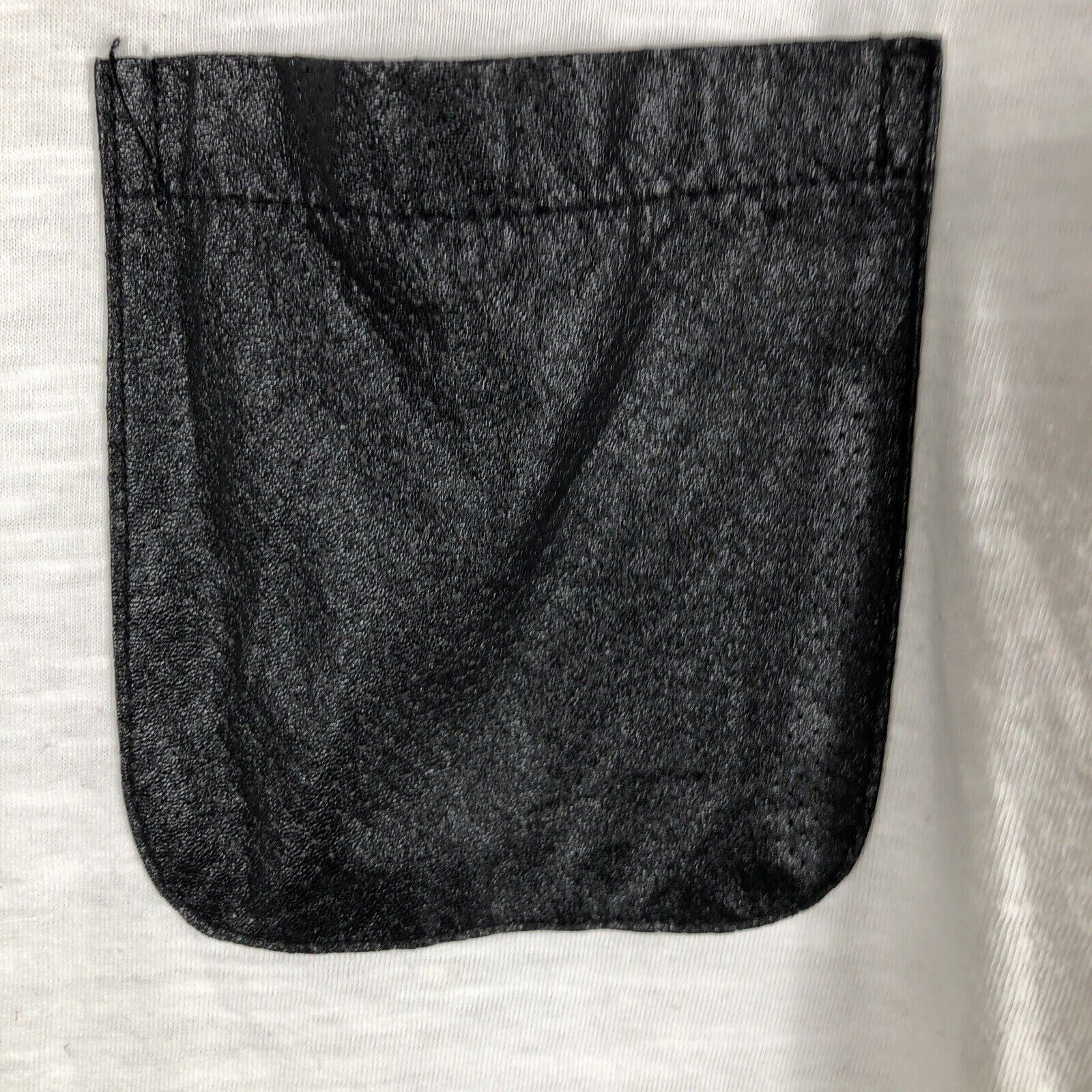 White & Black Men's Mesh Sleeve T-Shirt With Pocket