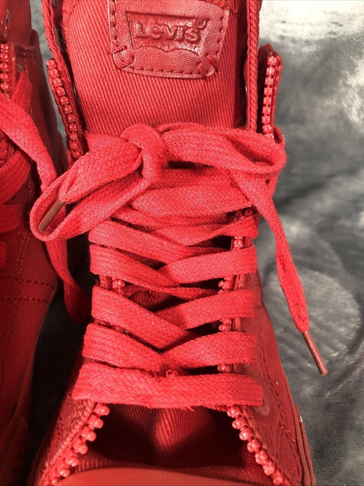 Levis Red High-Top Sneakers With Laces & Zippers Size 9