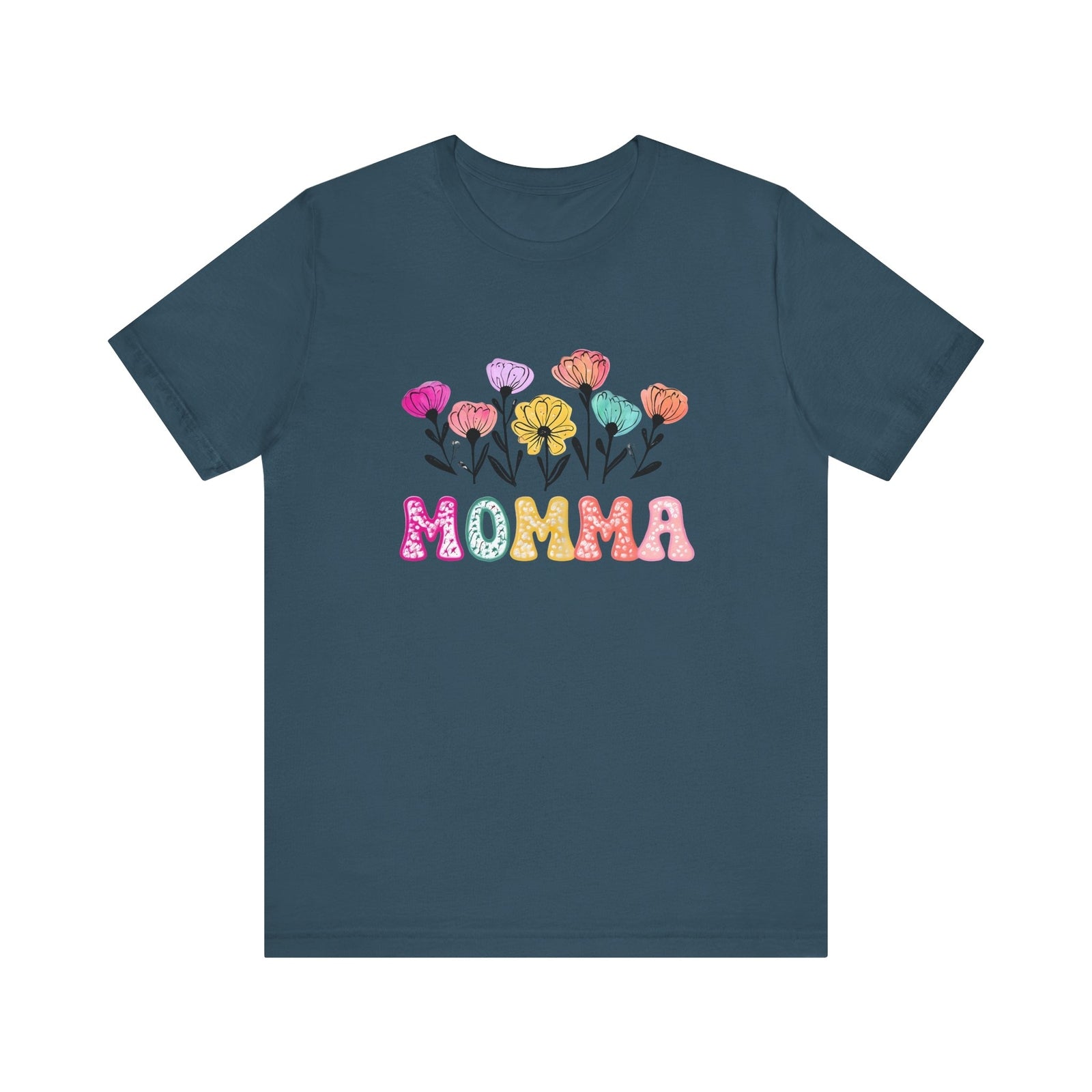 Womans T Shirt Floral Momma Tee Perfect for Mothers Day Gift Birthday Surprise