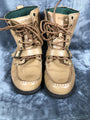 Polo Boys Tan Leather Boots Size 6.5 Medium With Buckle Detail & Rubber Soles