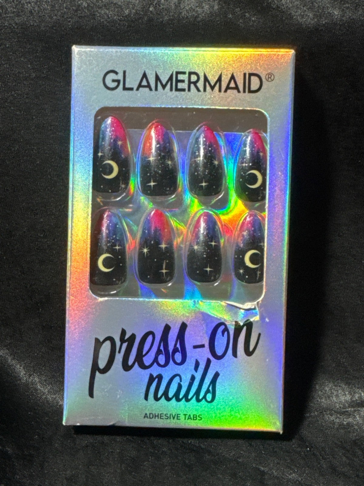 Glamermaid Galaxy Moon & Stars Press-On Nails  Adhesive Tabs