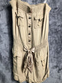 Candies Sleeveless Jumpsuit Buckles pockets Utility cargo Brown Women’s Size M