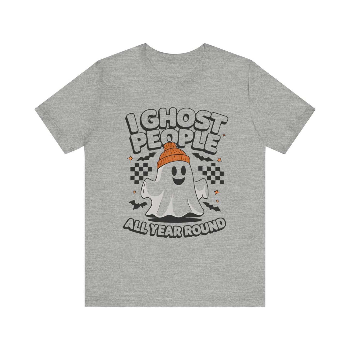 Womans T Shirt I Ghost People All Year Round  Funny Halloween Top Spooky Ghost 