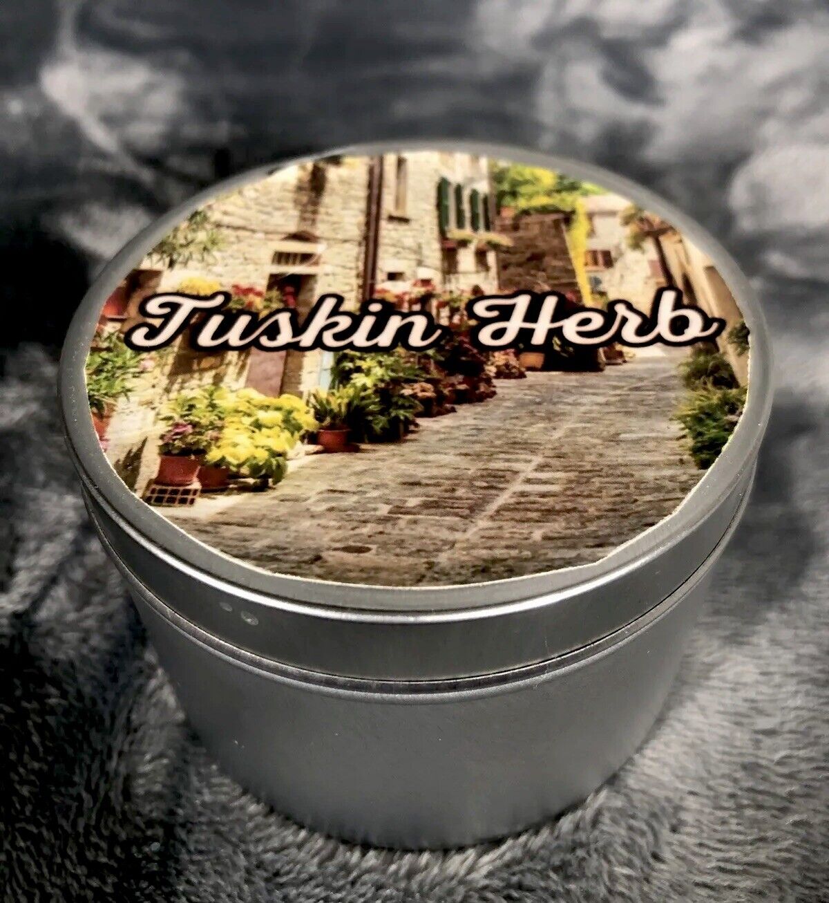 Candle Coconut Soy Blend Tuscan Herb 8 Ounce Tin Hand Poured 