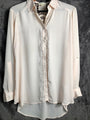 Taylor & Sage Woman’s Blouse Pink Pearl Button Cut Out Long Sleeve Size X-Large