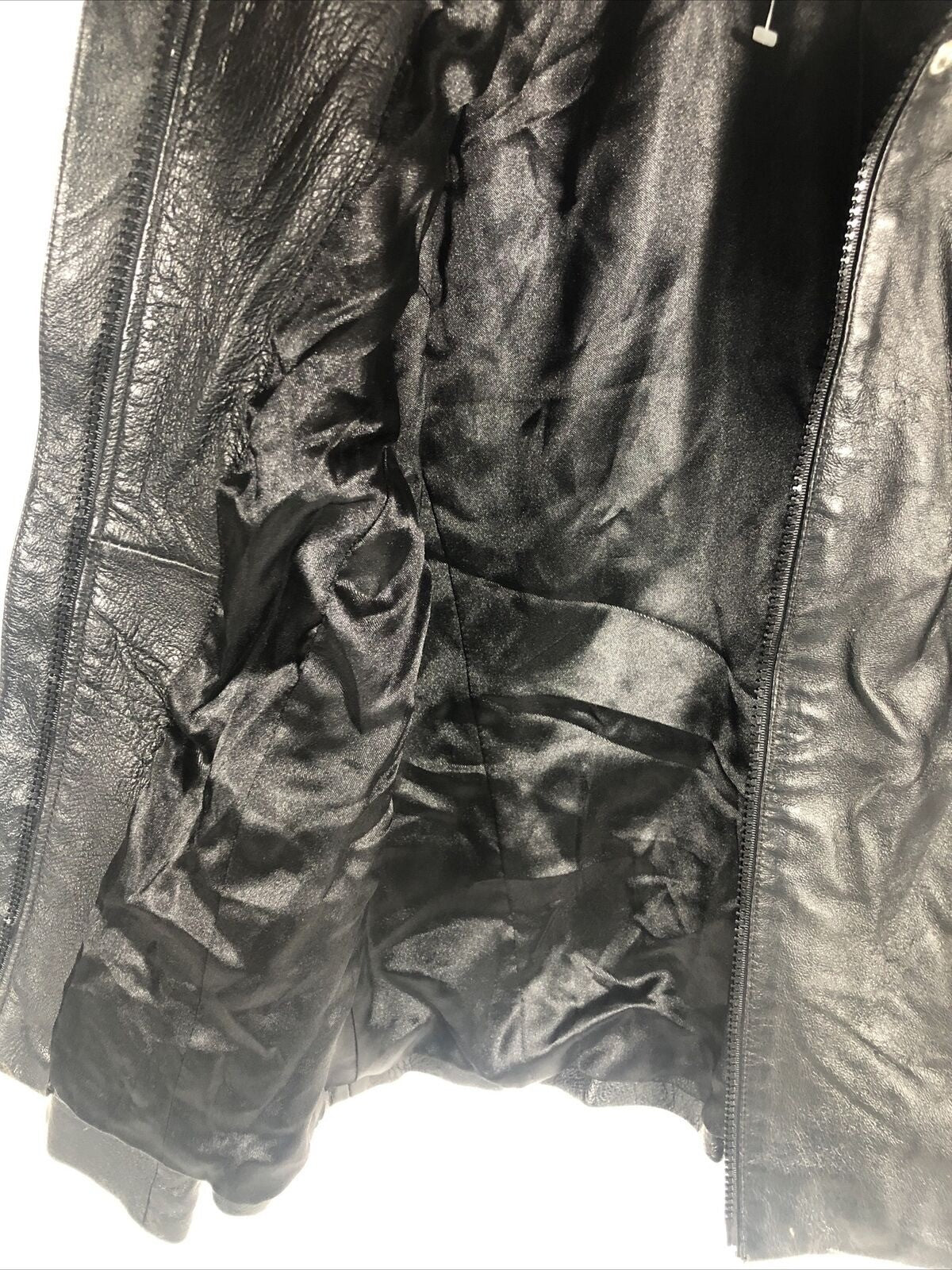 Vintage Clio Petites Black Leather Jacket Size 4 Women’s 100% Leather Moto Style