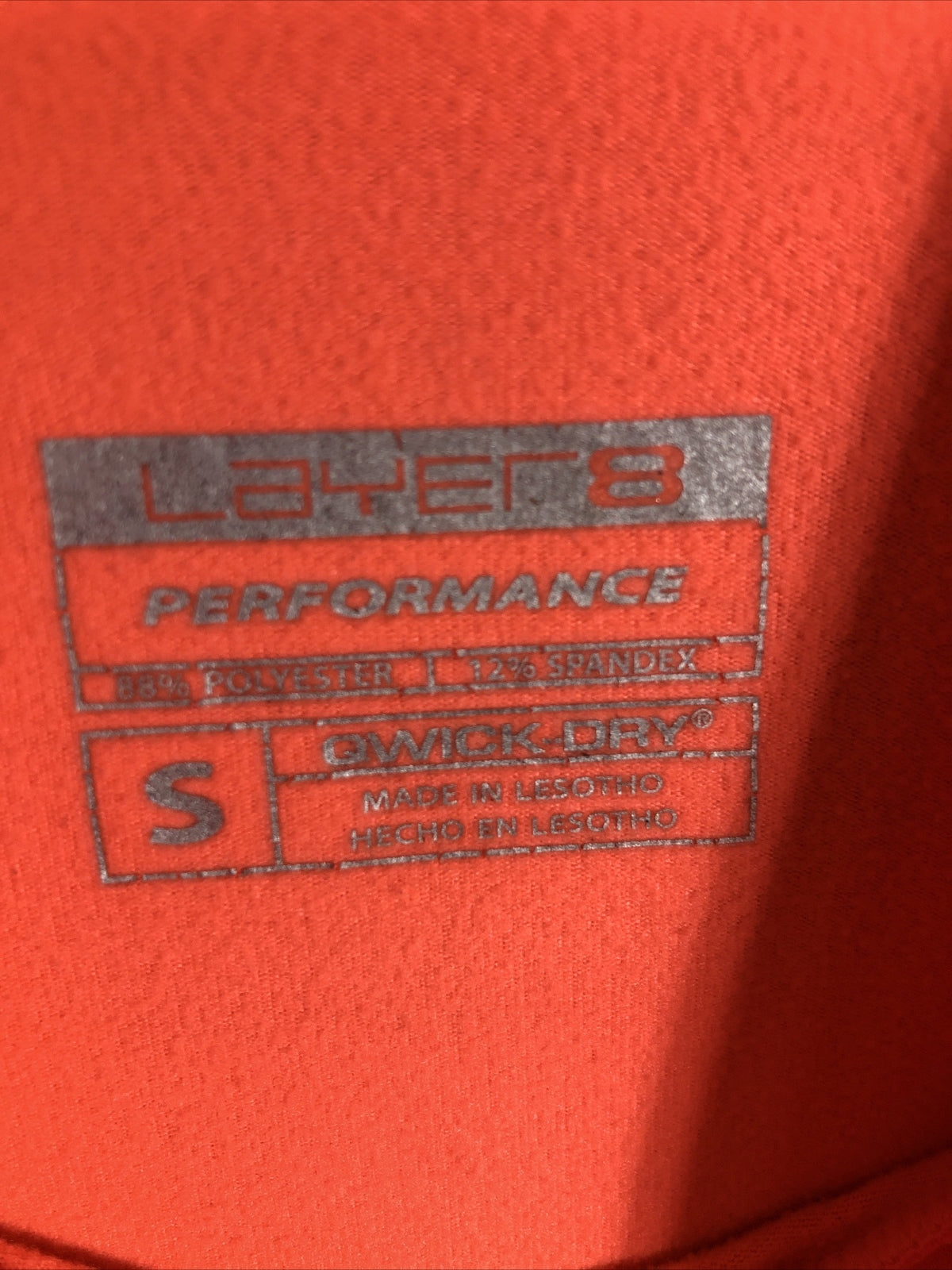 Layer 8 Woman’s Shirt Performance Wear Top Small Orange Polyester Spandex