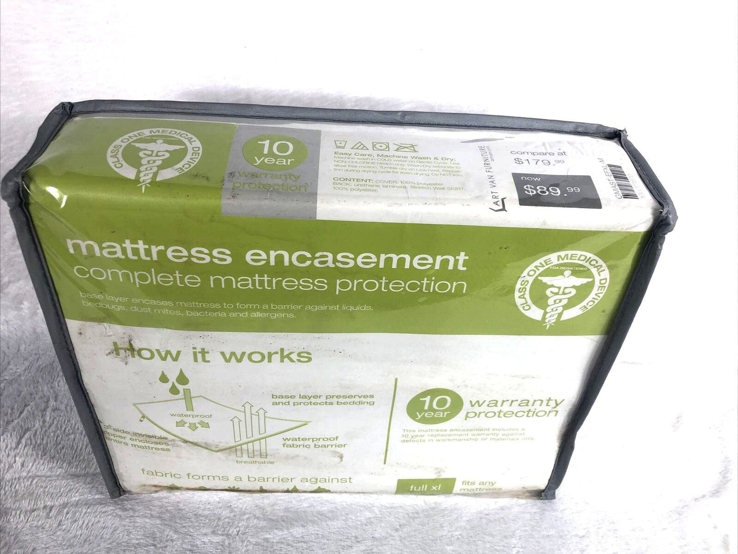 Mattress Encasement Full XL Waterproof Zippered Protector 10-Year Warranty Prote