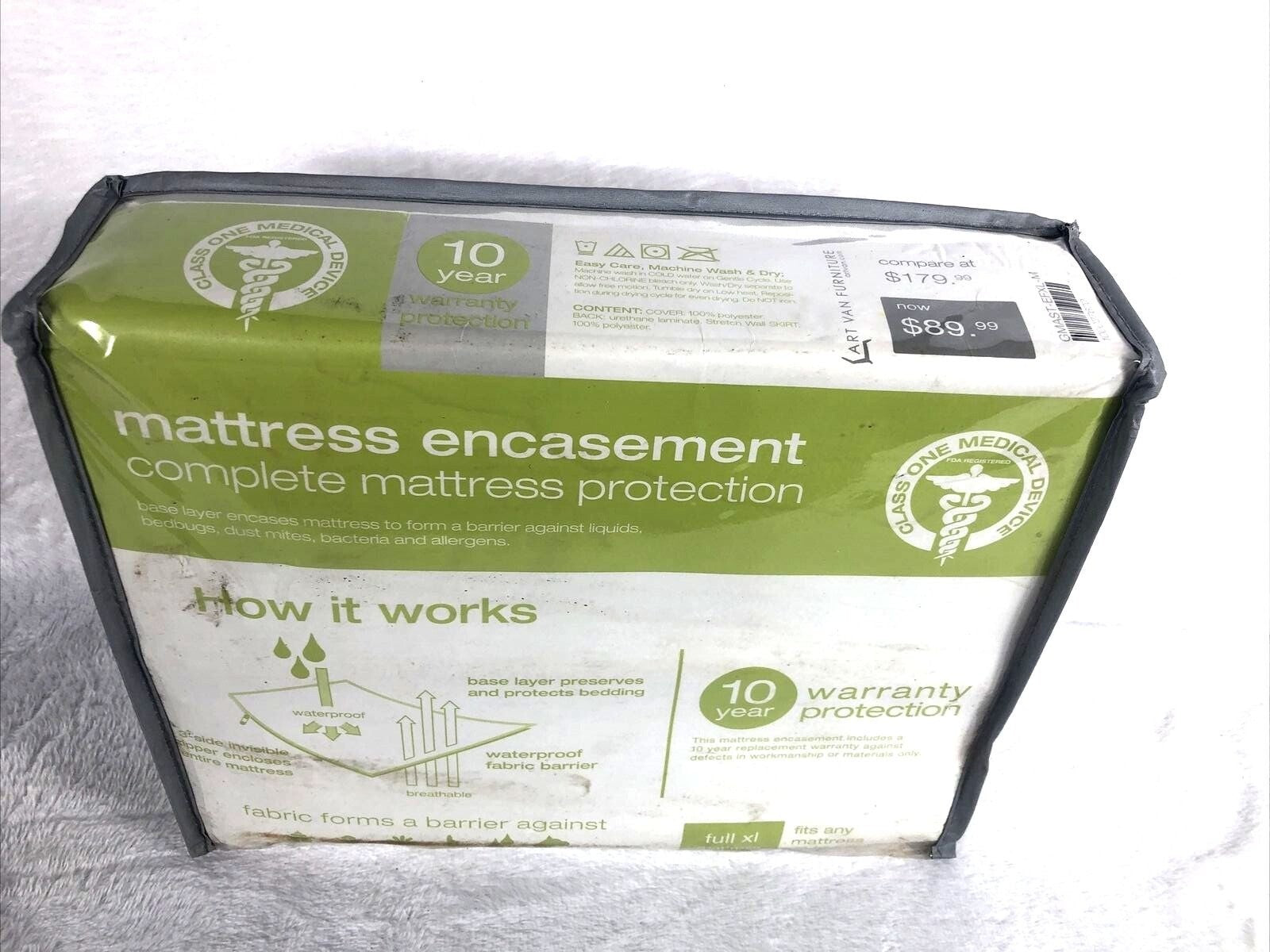 Mattress Encasement Full XL Waterproof Zippered Protector 10-Year Warranty Prote