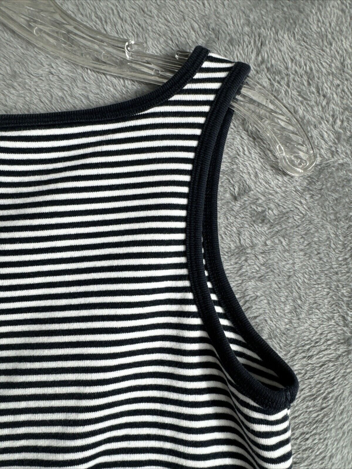Polo Jeans Co. Woman's Ralph Lauren Black & White Striped Tank Top L 100% Cotton