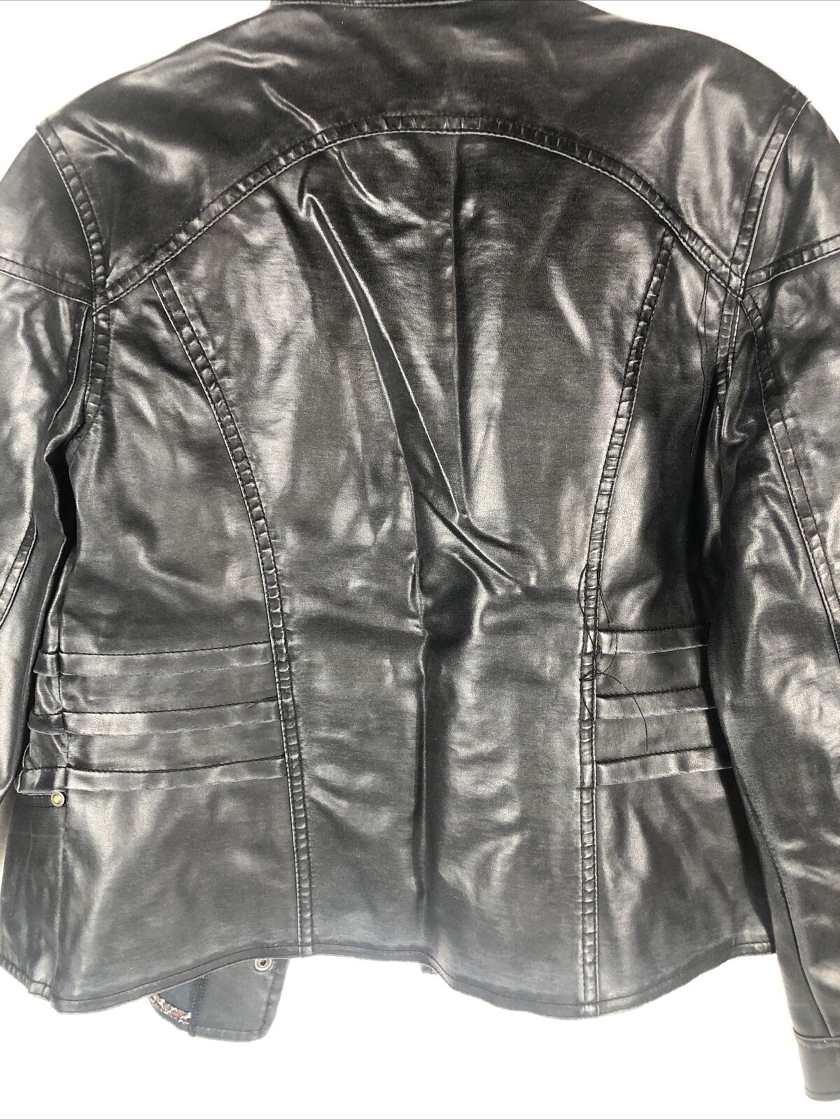 Biker Woman’s Leather Jacket Black Casual Fitted Trendy Stylish