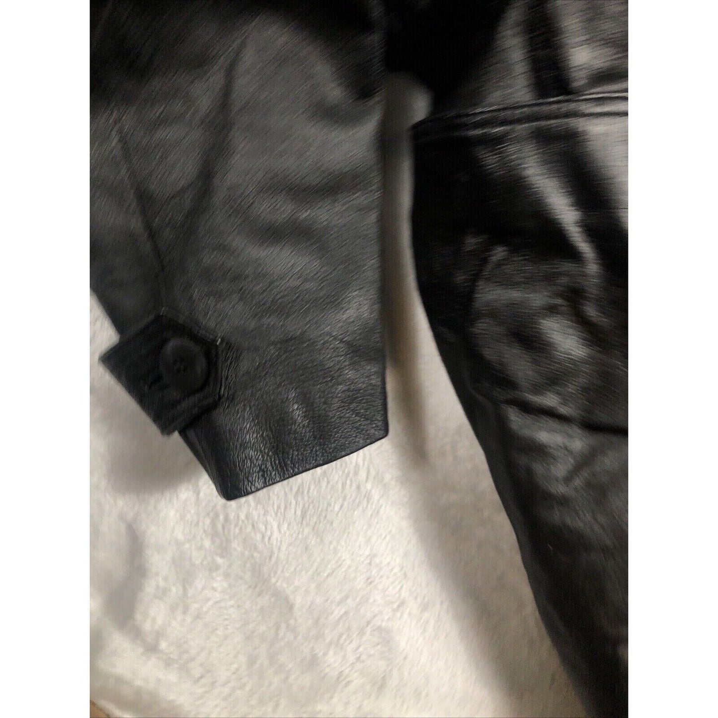 BB Dakota Coat Woman’s Leather Hooded Trench Coat Adult Medium Black