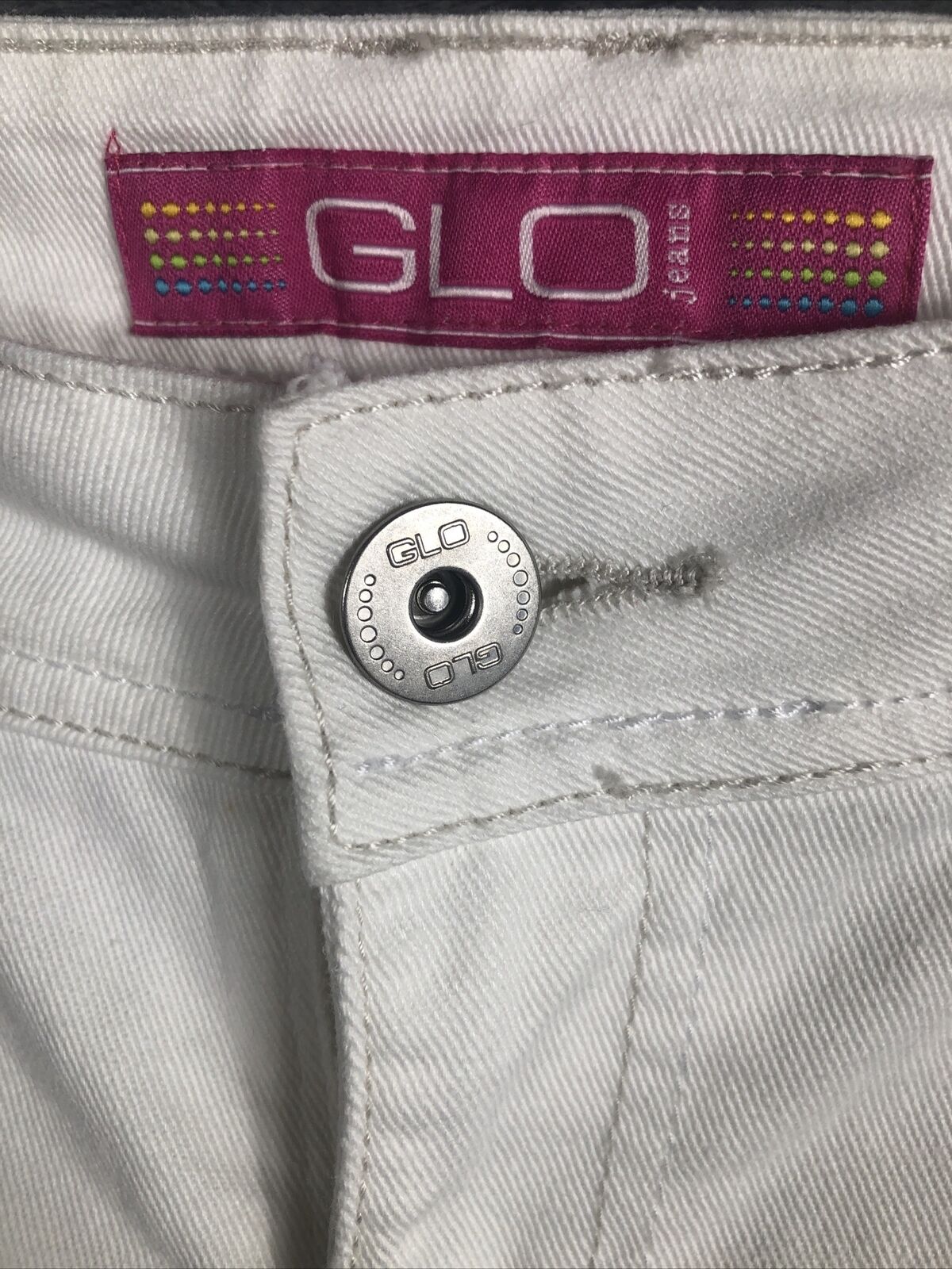Glo White Studded Jeans Pocket Girls Junior Size 5 Pants