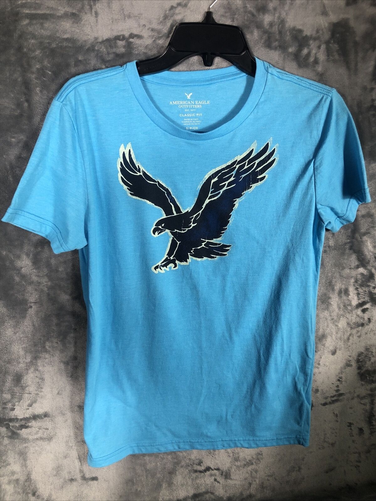 American Eagles T-Shirt Large Eagle Size Petite Small Blue