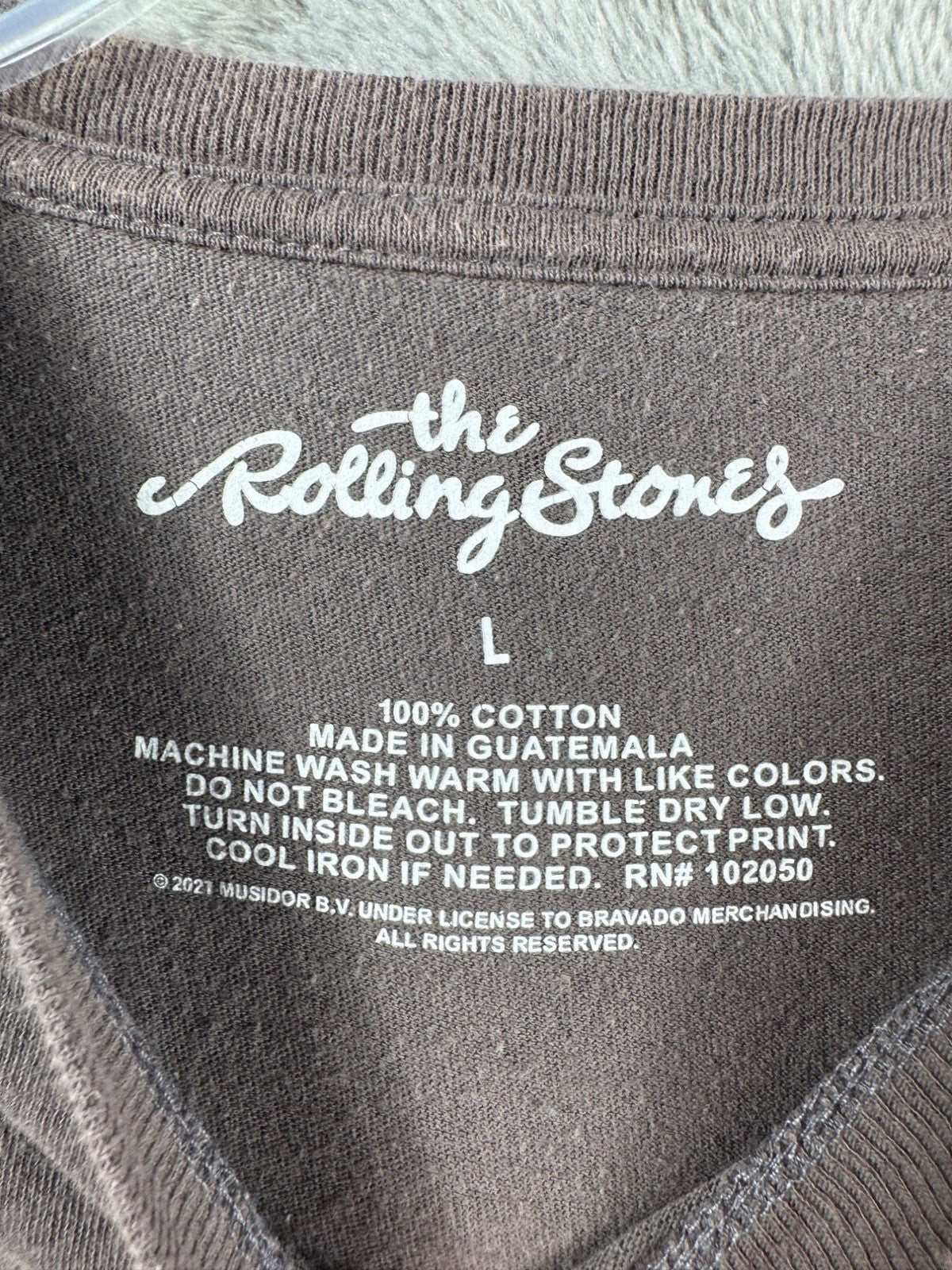 The Rolling Stones Graphic T-Shirt L Multicolor Tongue Logo Brown Unisex