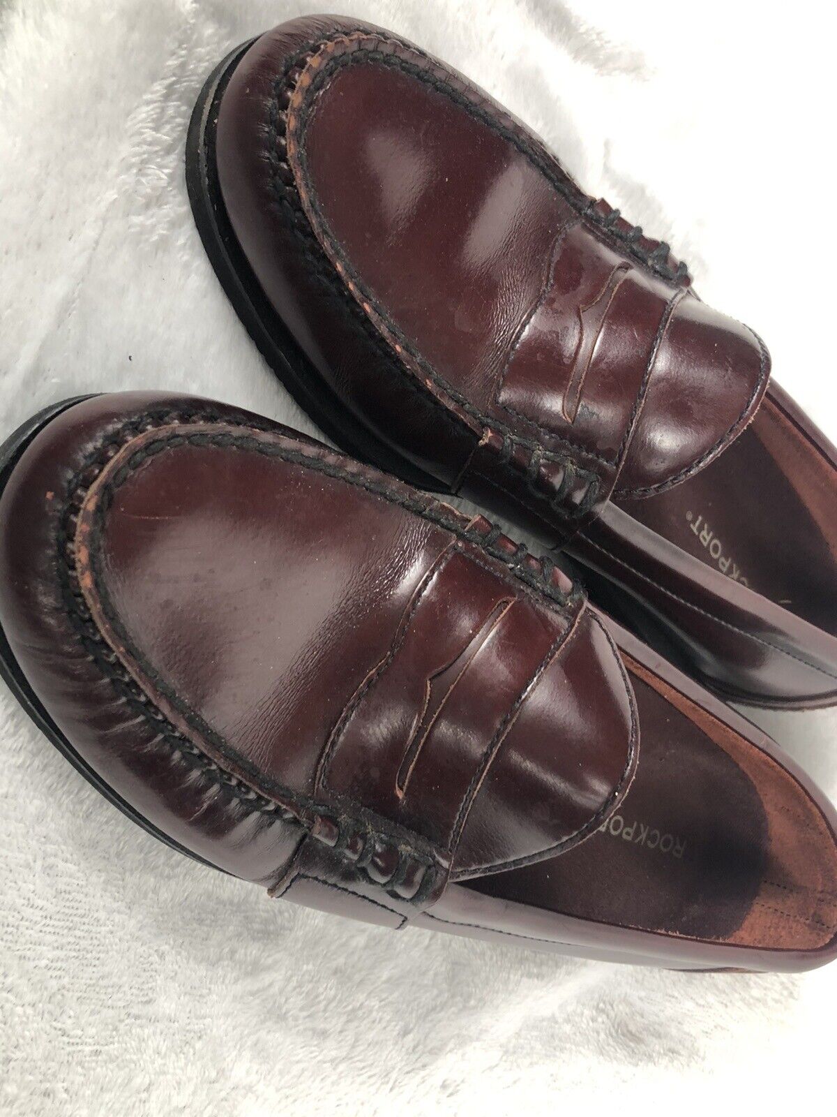Rockport Shoes Men’s Brown Leather Dress Shoes Adult Size 8.5