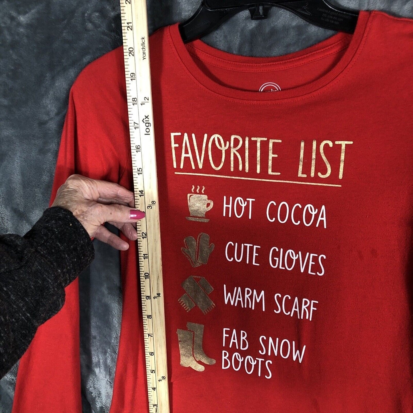 Wonder Nation Girls Pullover Shirt Hot Cocoa Cute Gloves Warm Scarf Logo Size L
